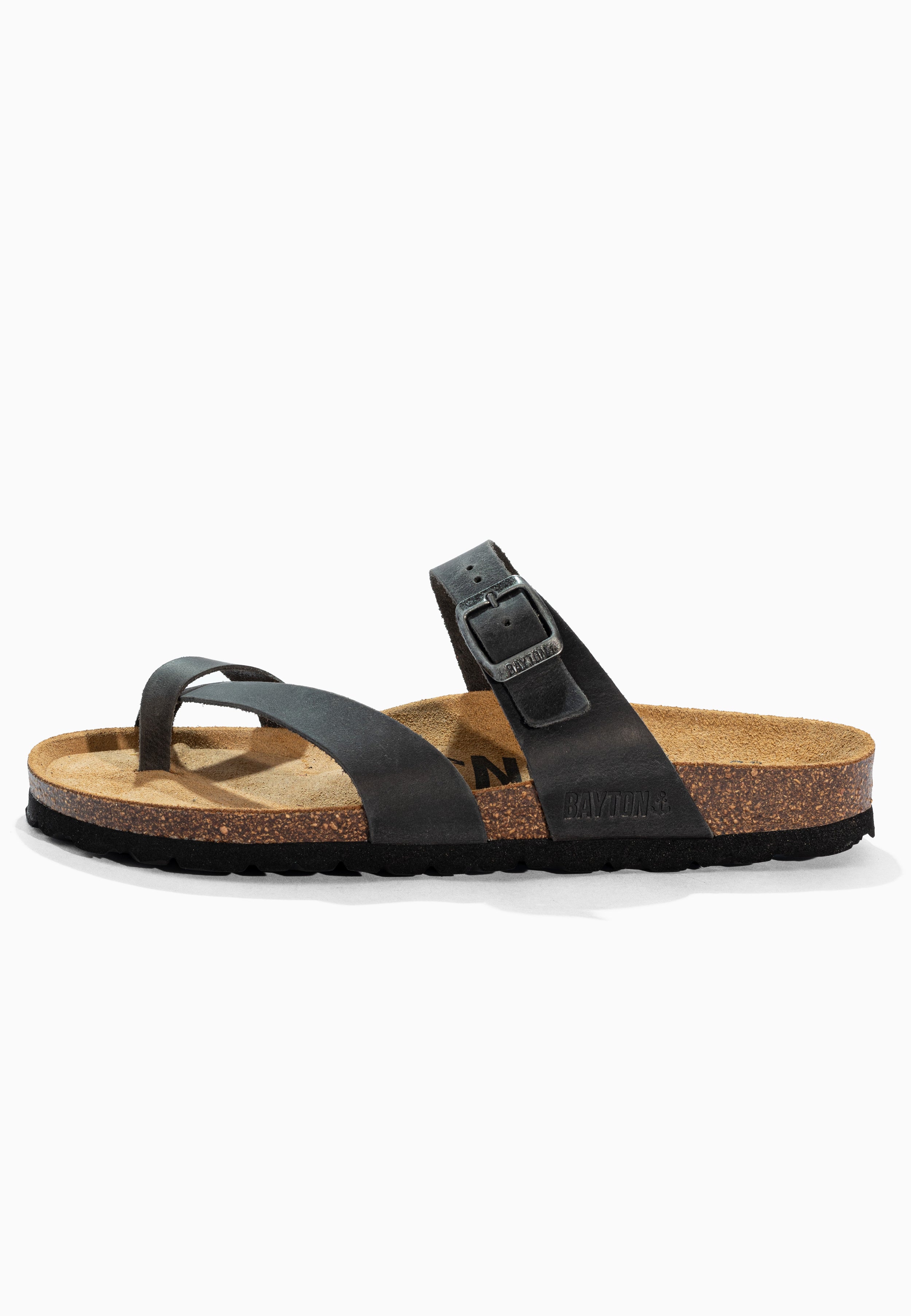 Diane Anthracite Leather Sandals