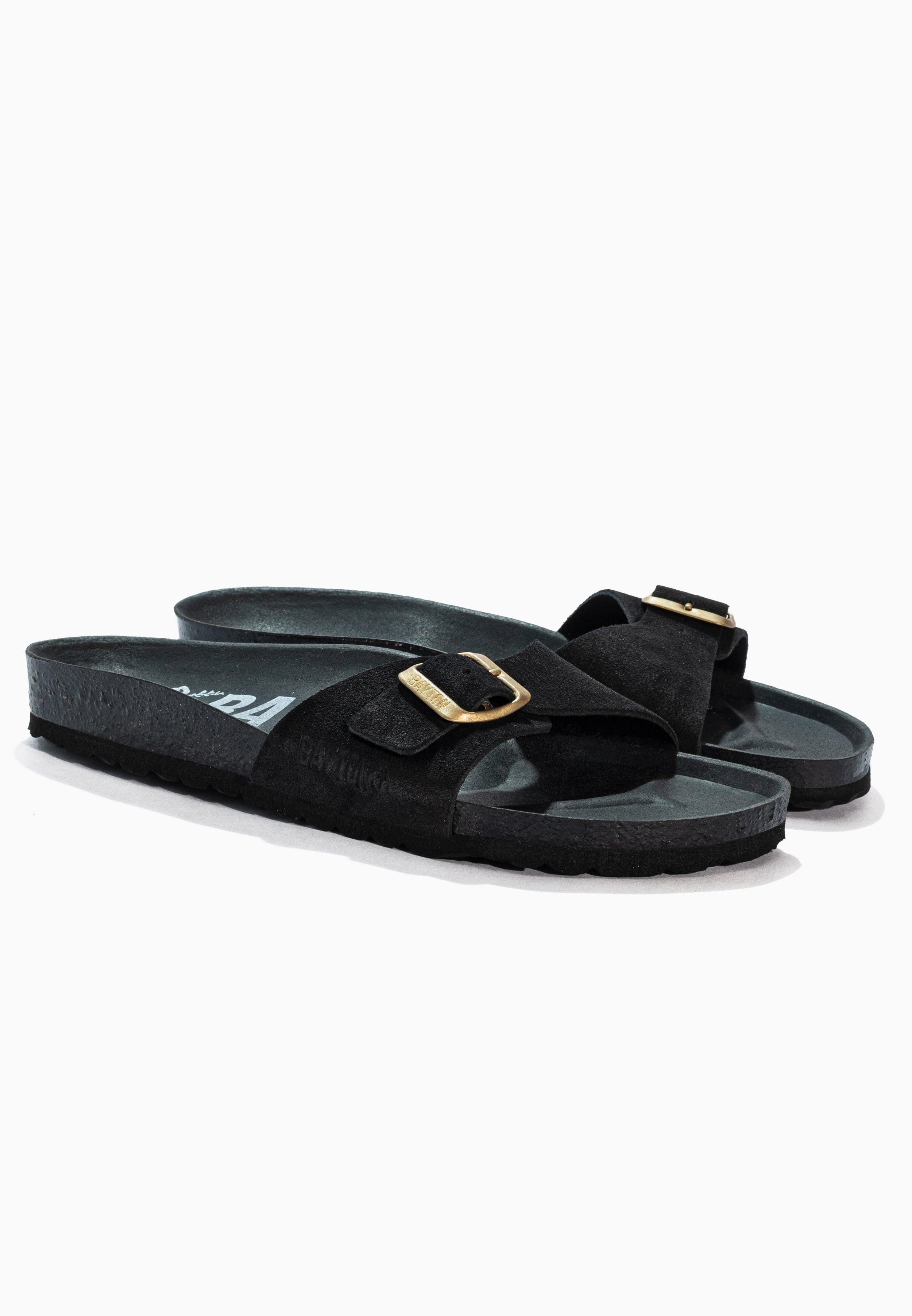 Zephyr Black Suede Leather Sandals