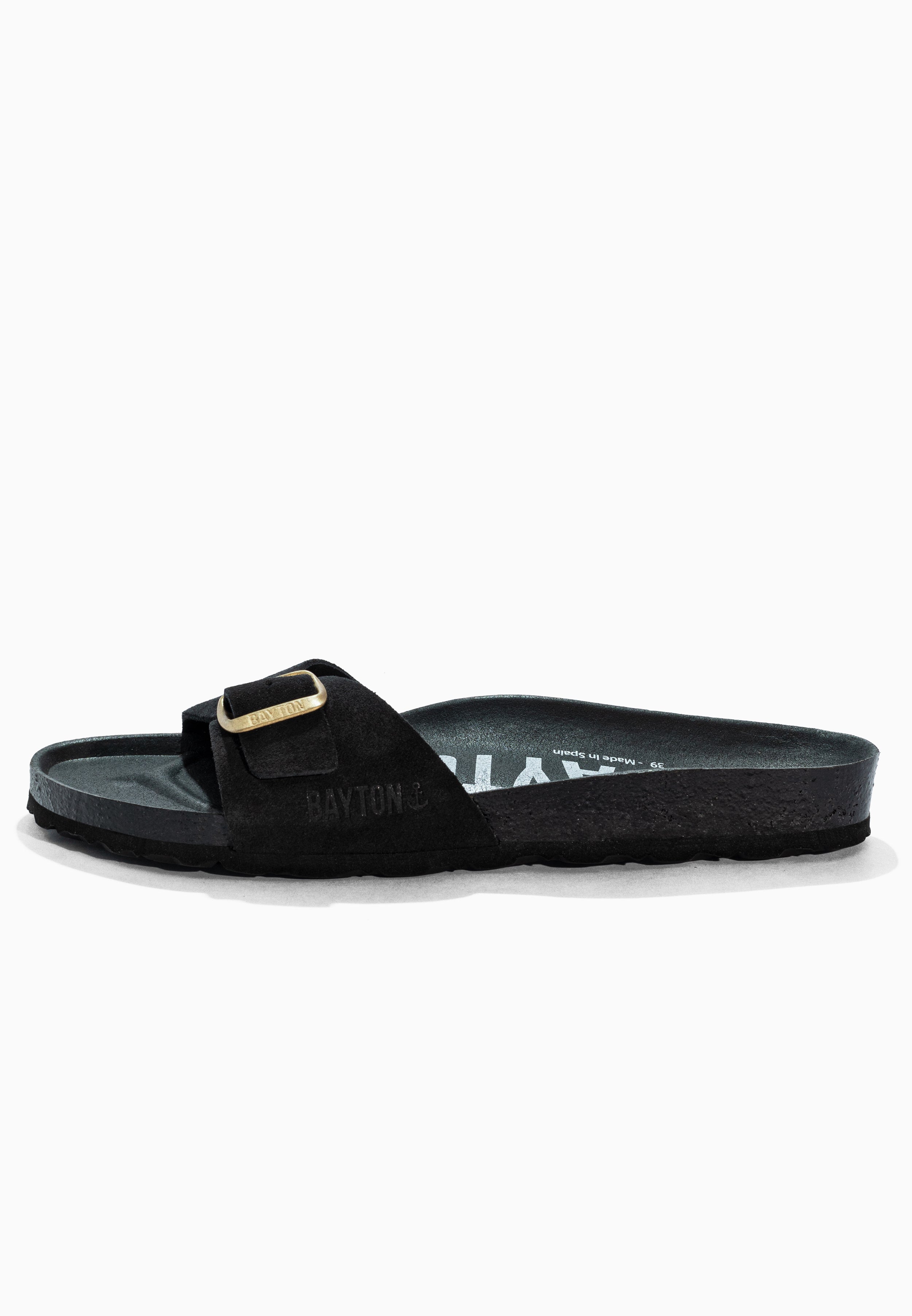 Zephyr Black Suede Leather Sandals