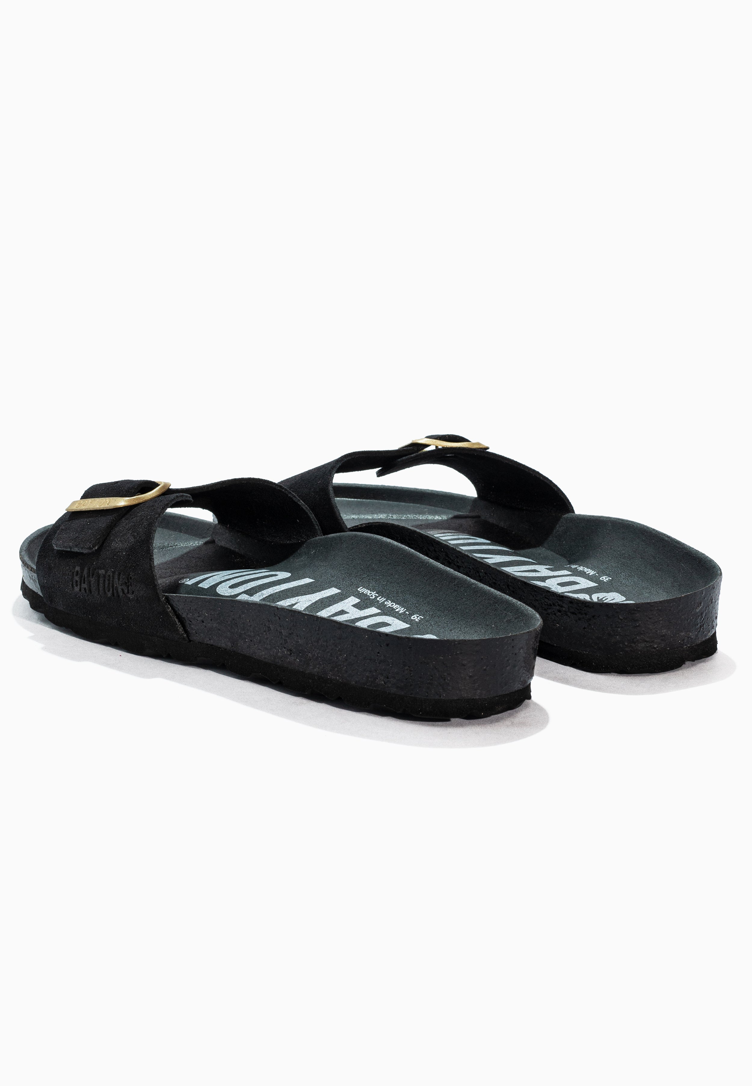 Zephyr Black Suede Leather Sandals