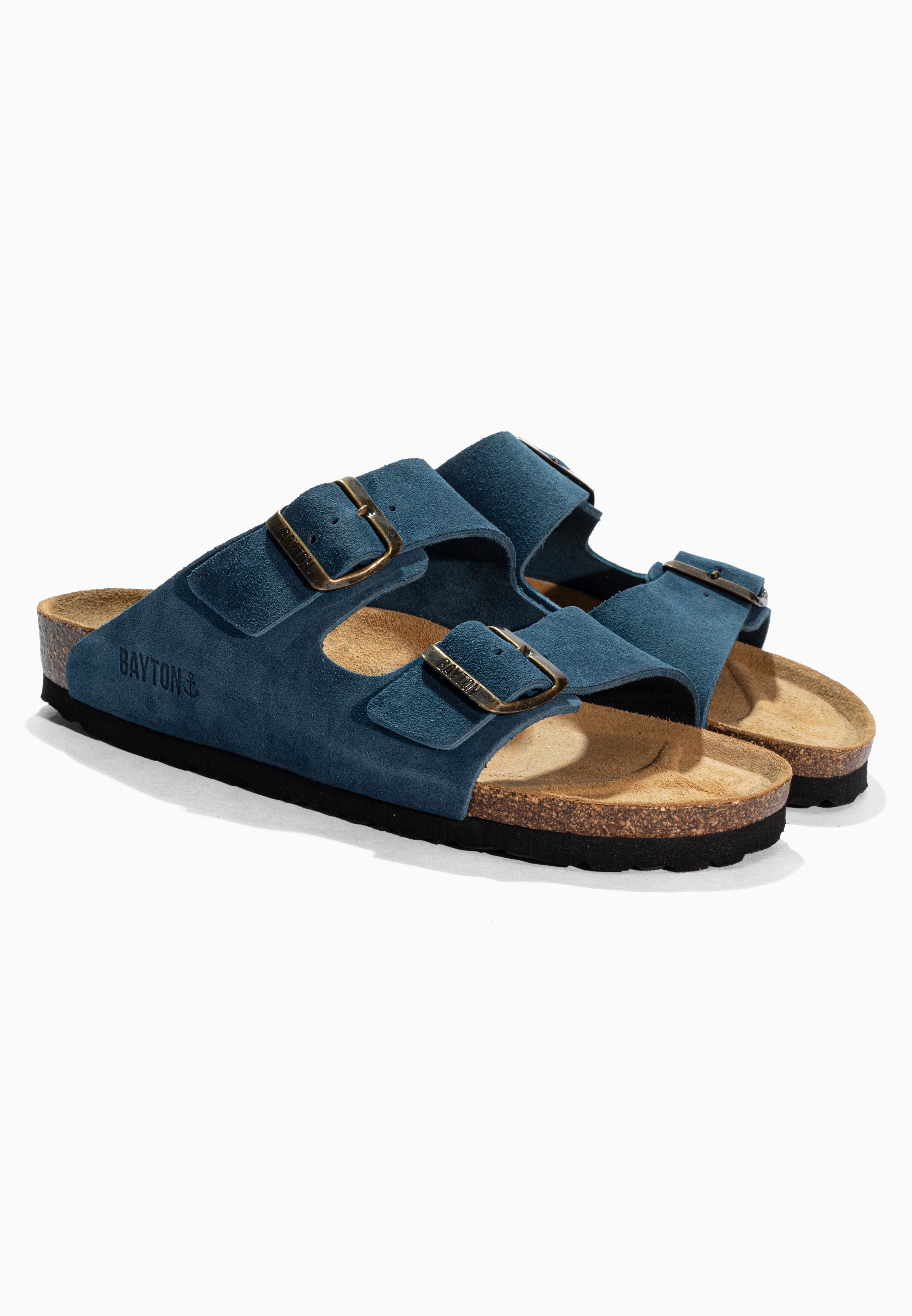 Sandales Atlas Bleu en Cuir Suédé