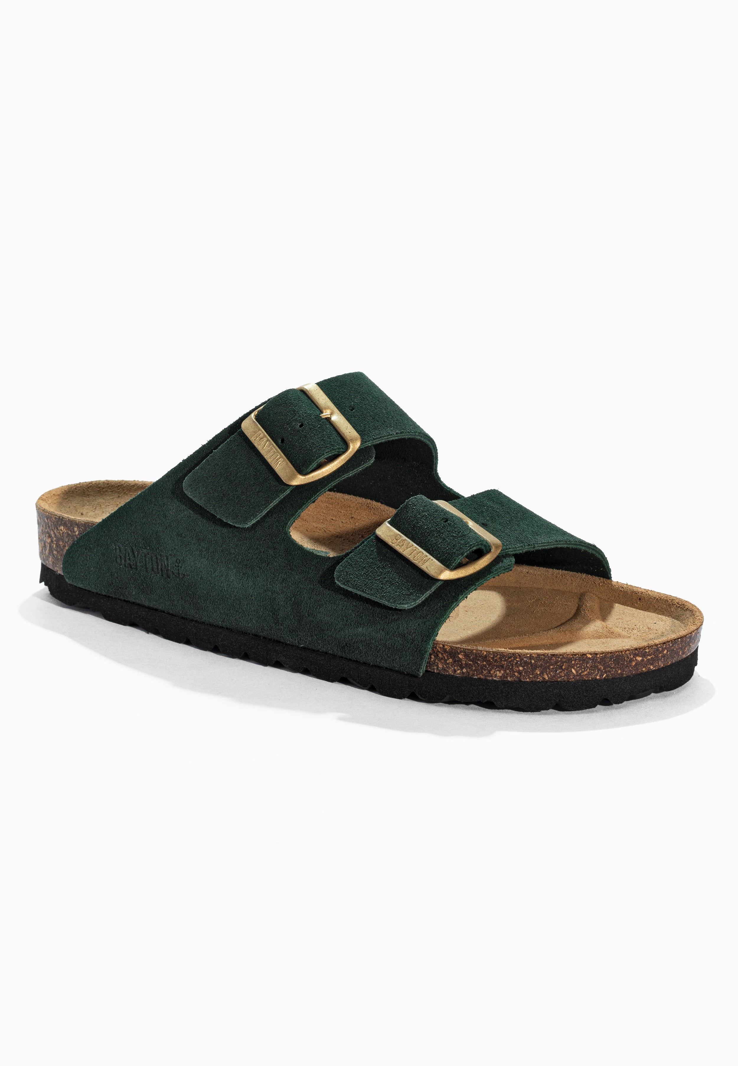 Atlas Dark Green Suede Leather Sandals