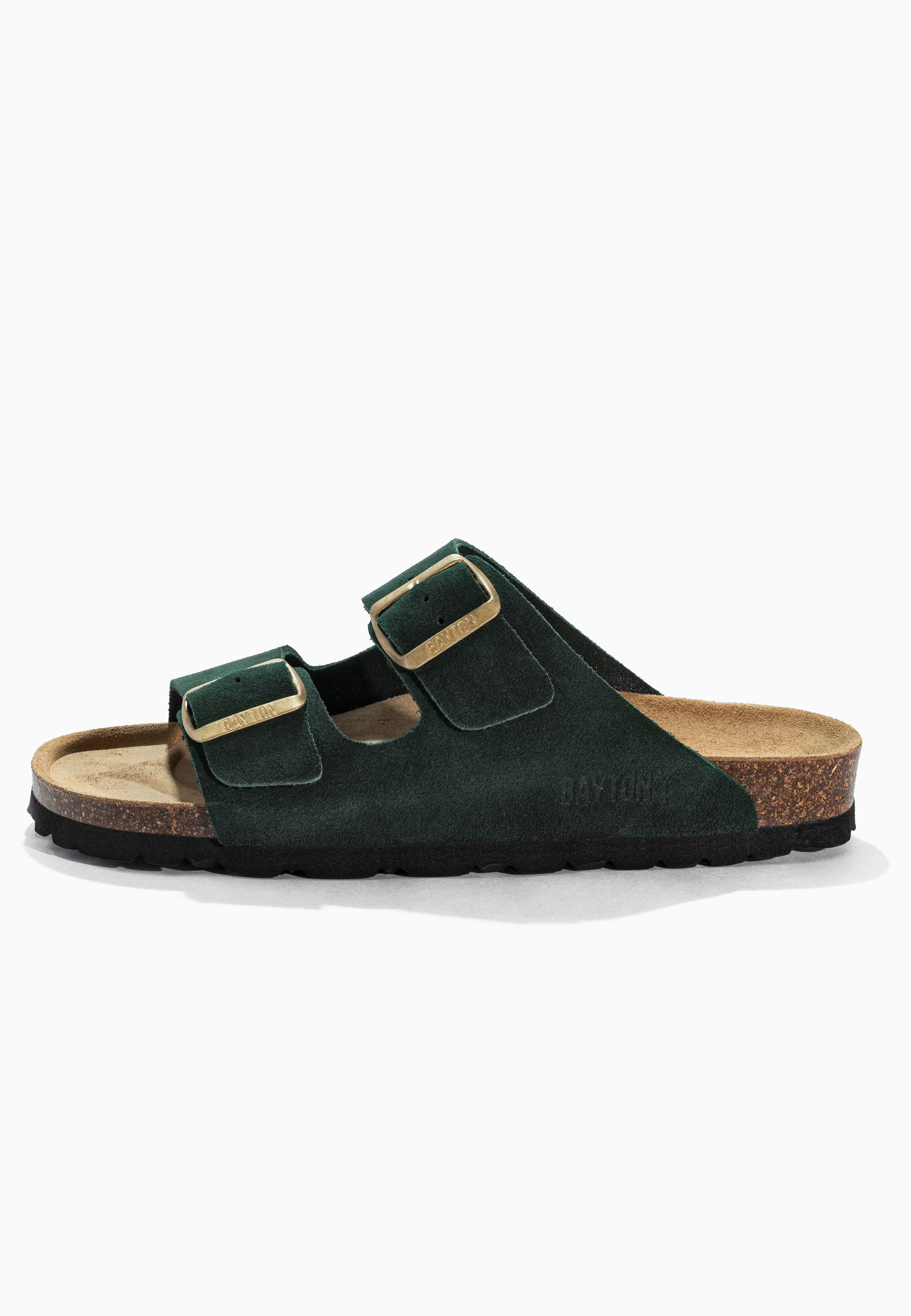 Atlas Dark Green Suede Leather Sandals