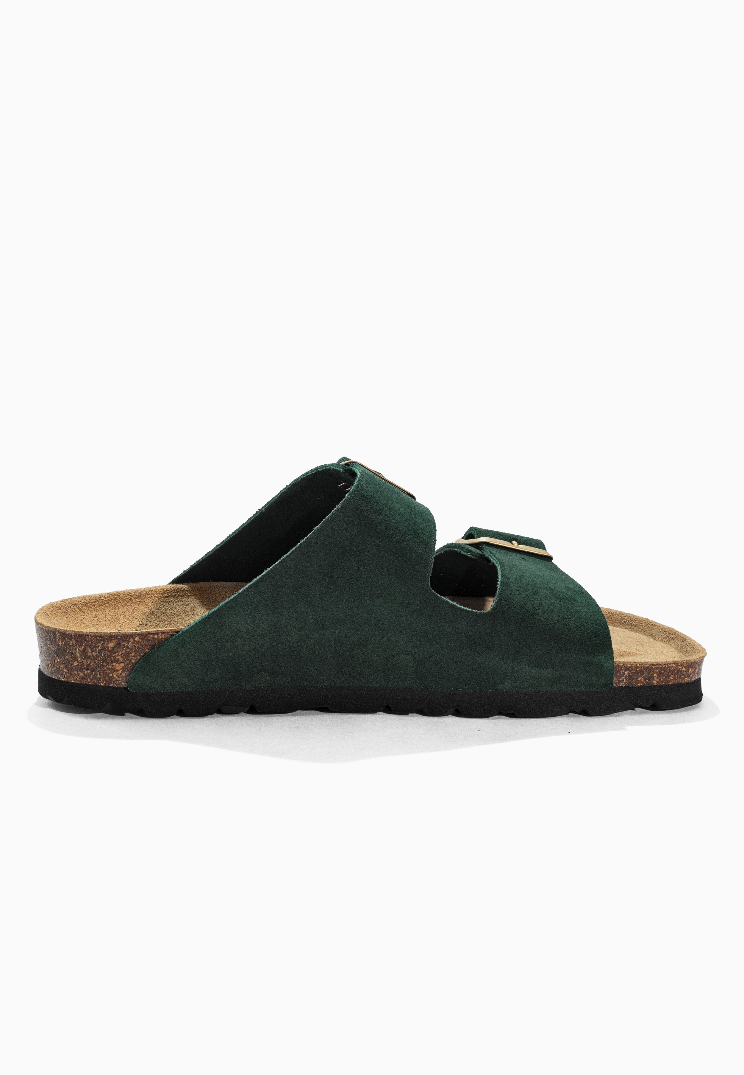 Atlas Dark Green Suede Leather Sandals