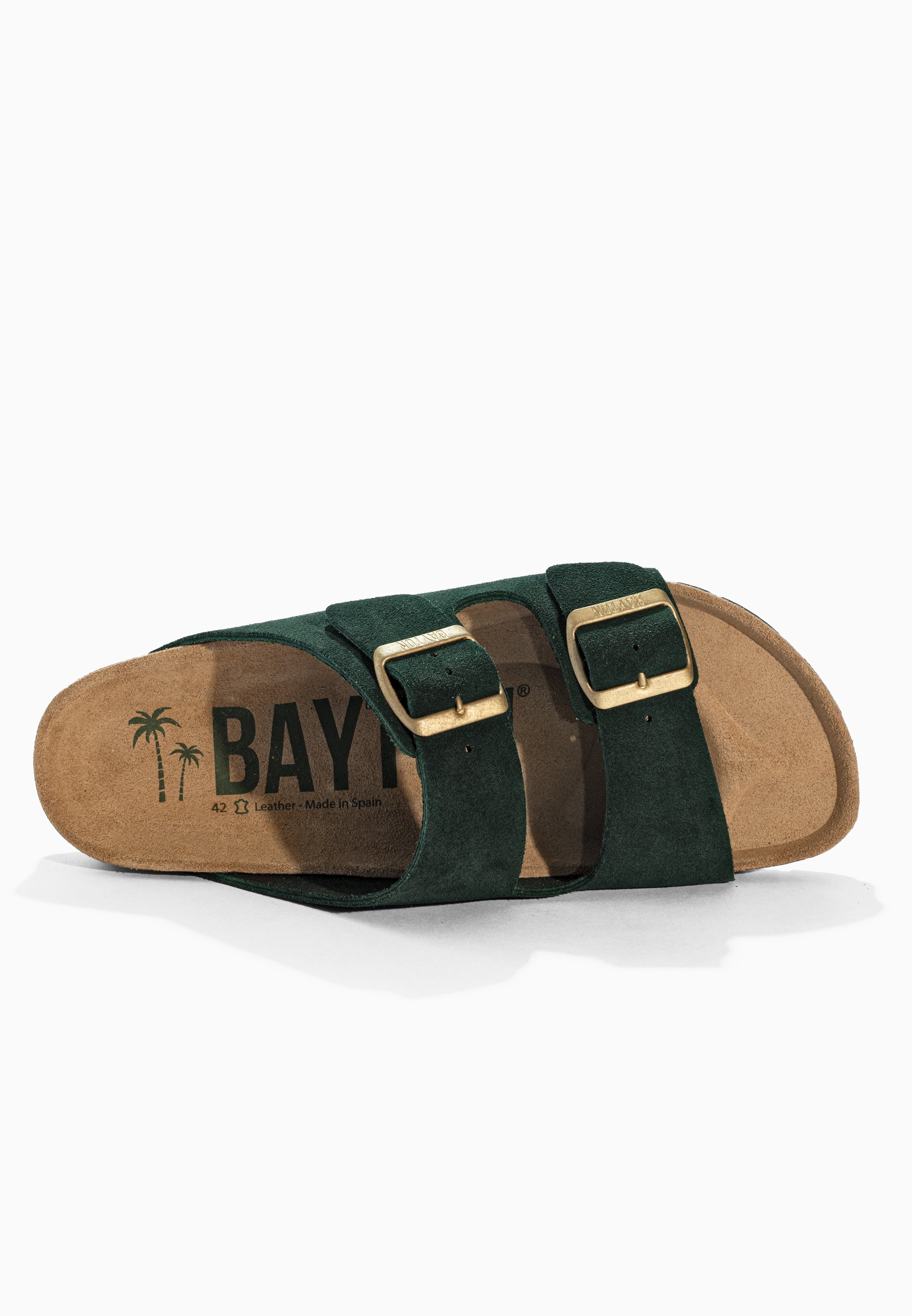 Atlas Dark Green Suede Leather Sandals