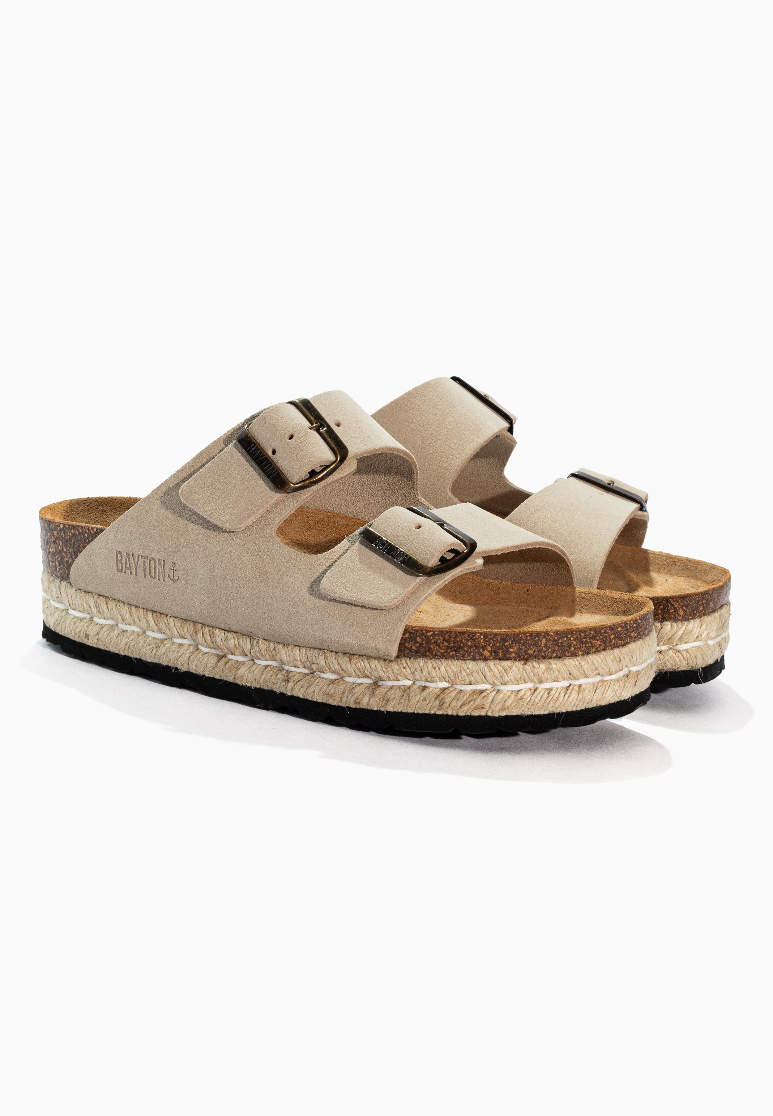 Alcee Beige Suede Leather Sandals