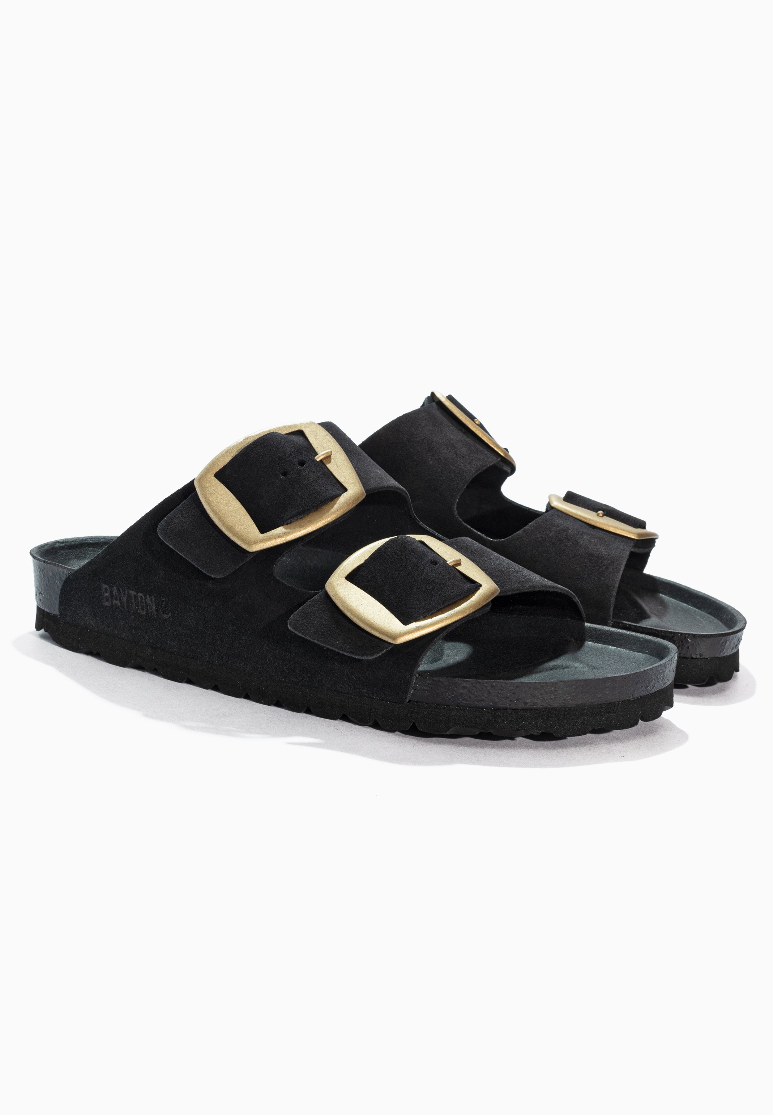 Alicante Black Suede Leather Sandals