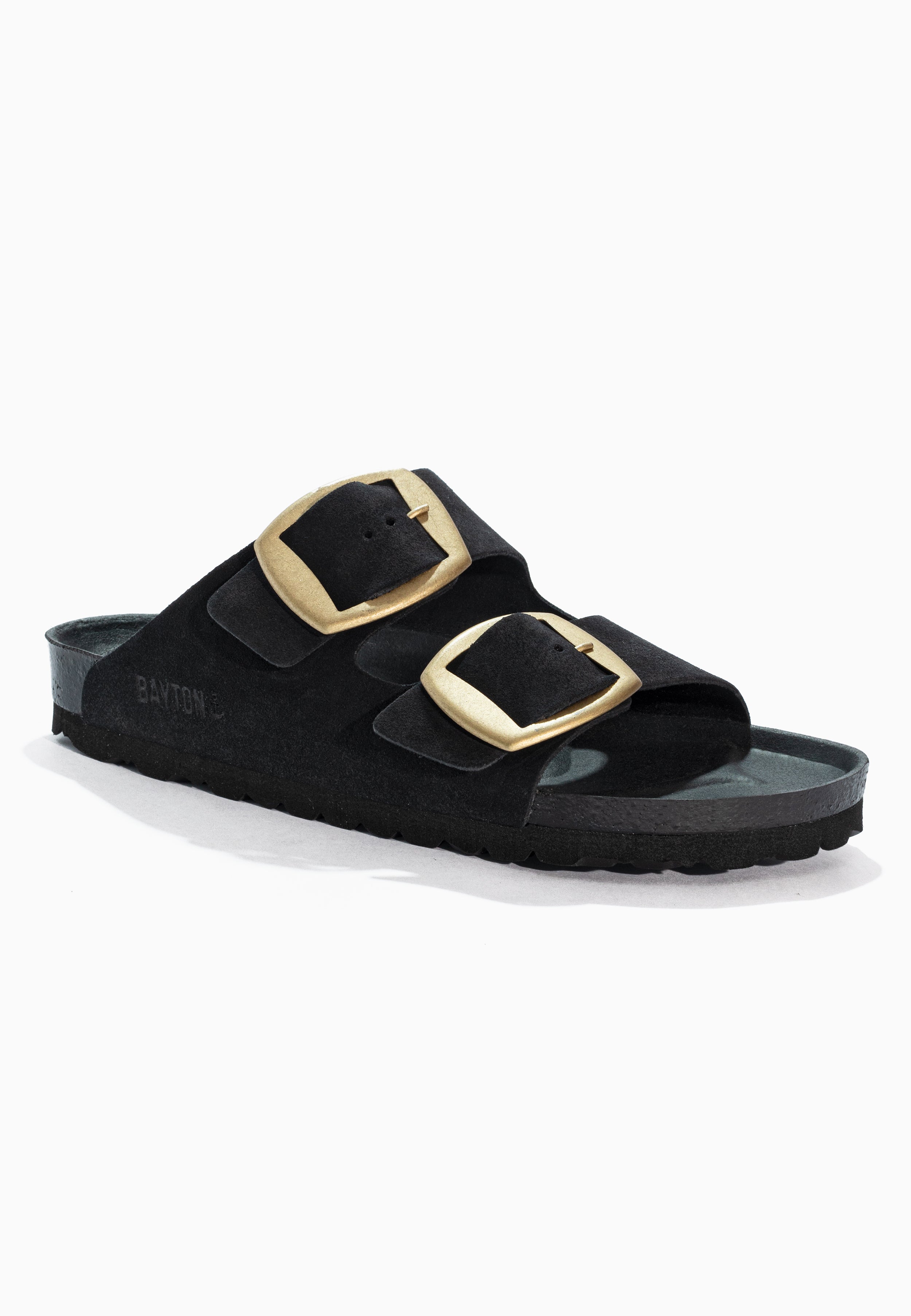 Alicante Black Suede Leather Sandals