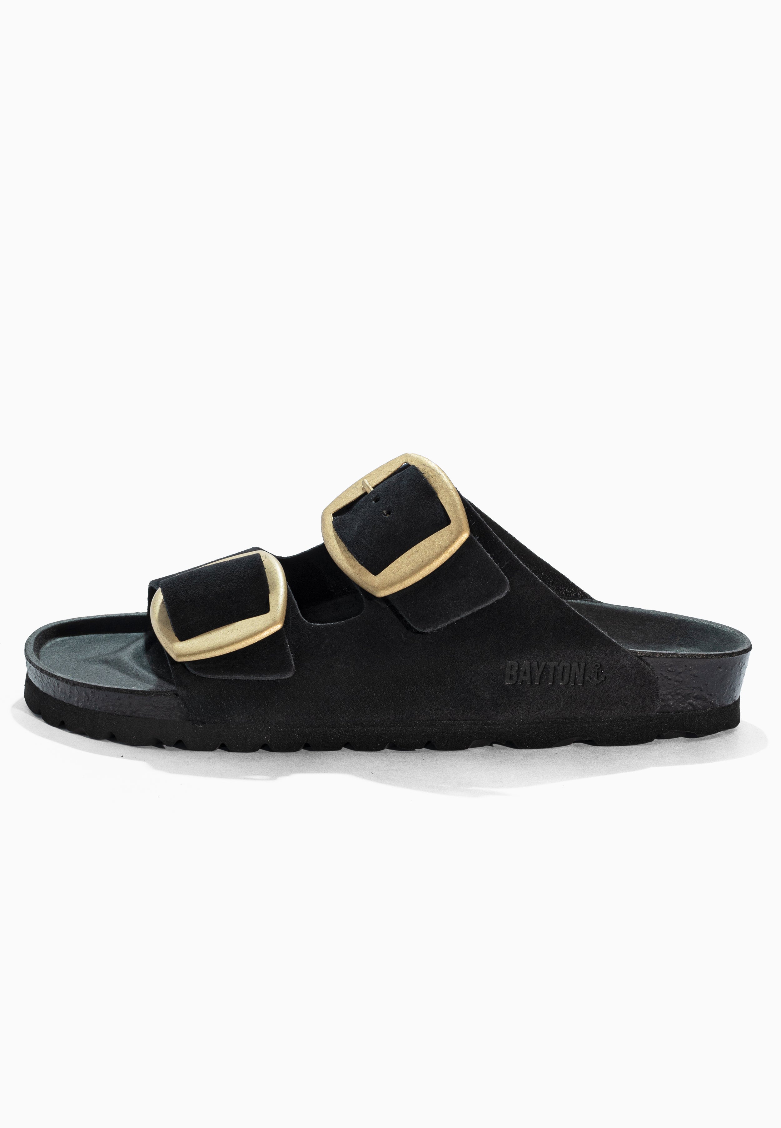 Alicante Black Suede Leather Sandals