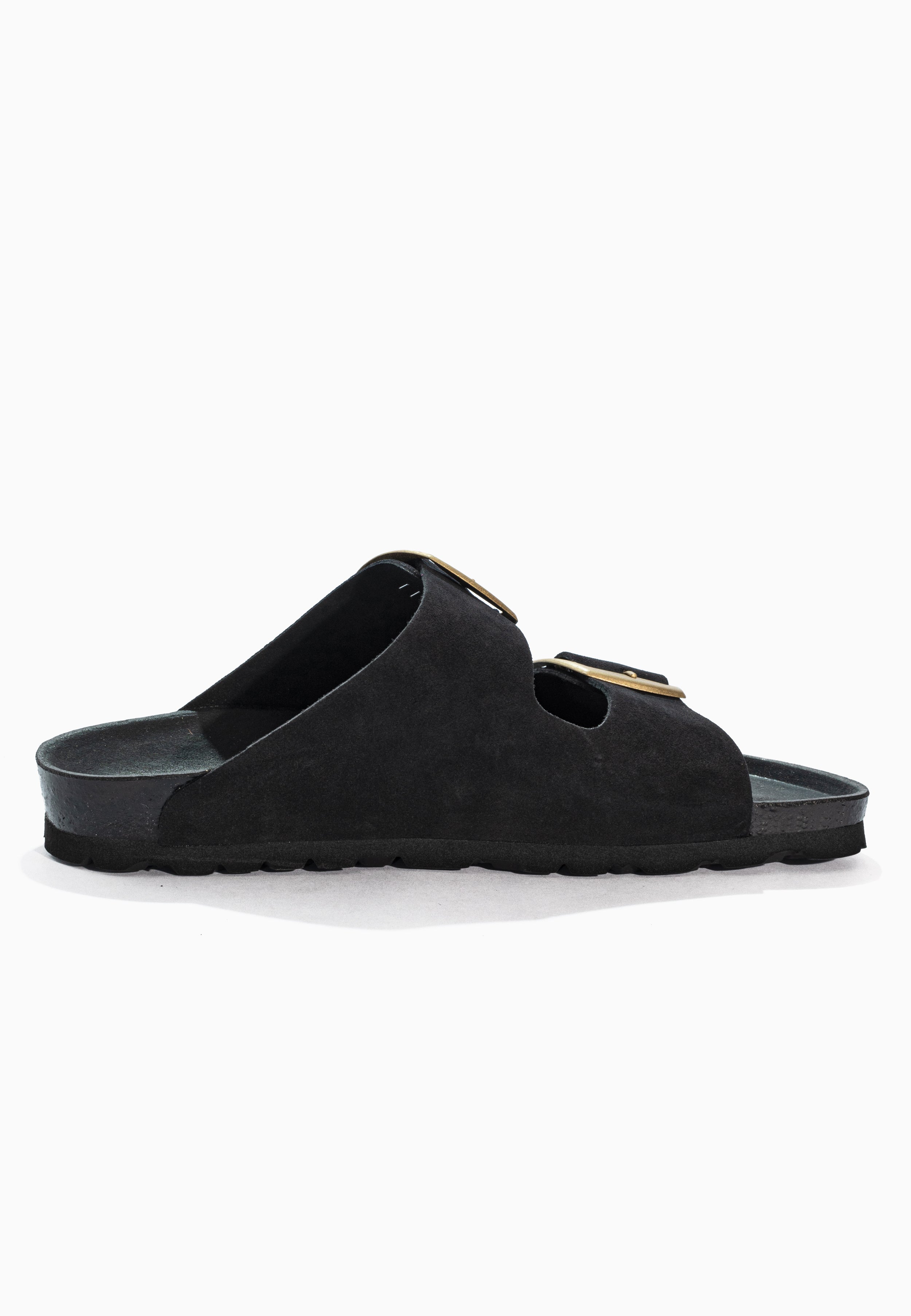 Alicante Black Suede Leather Sandals