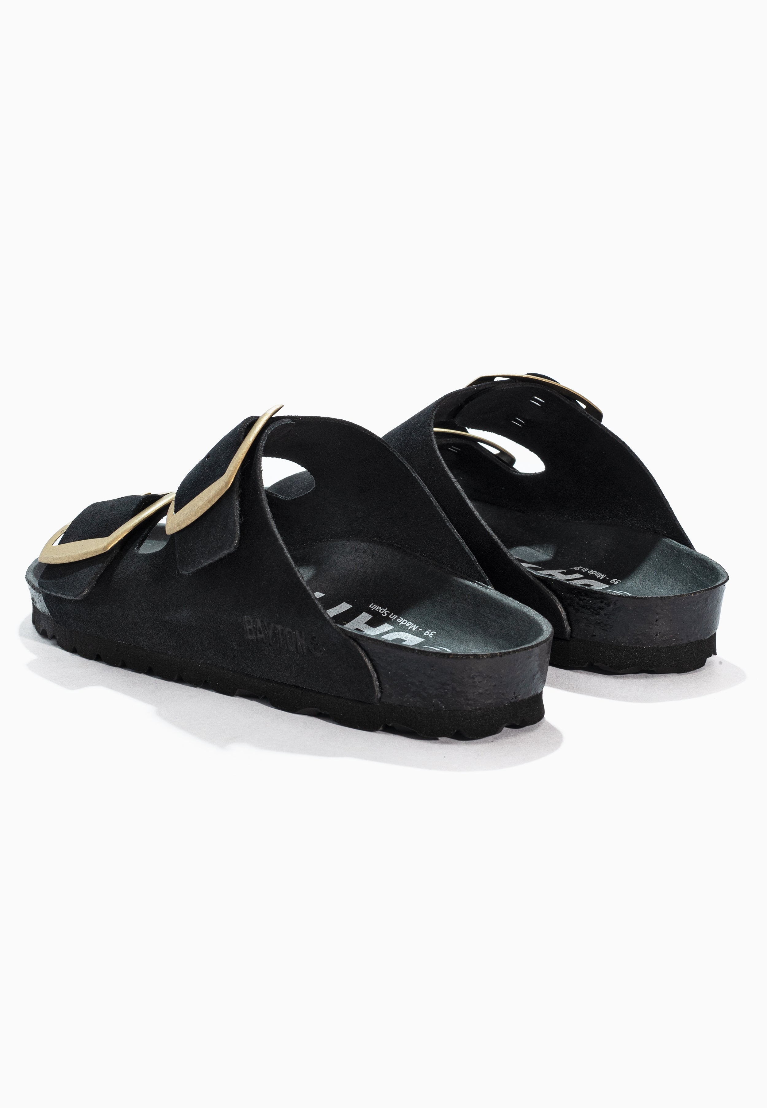 Alicante Black Suede Leather Sandals