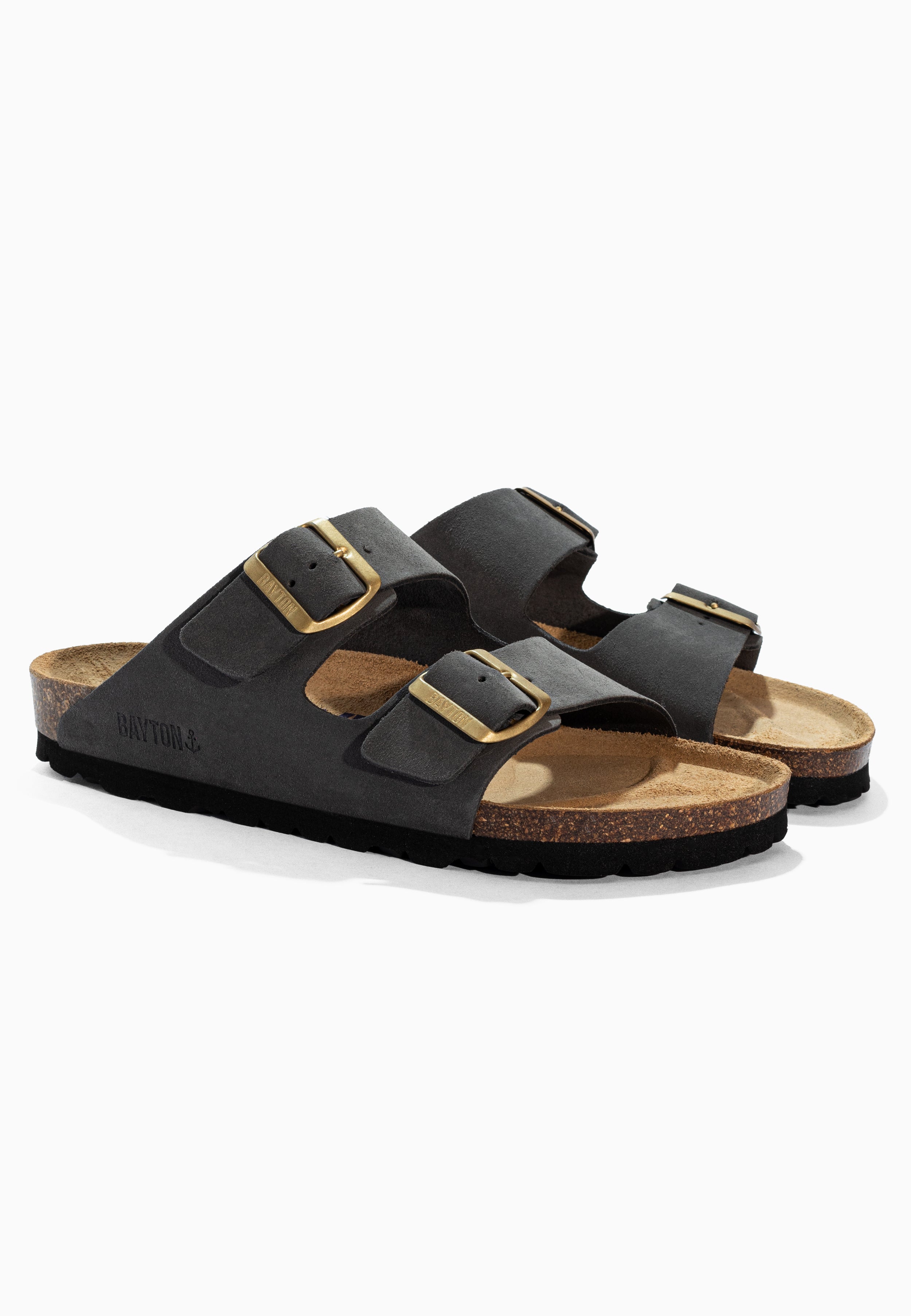 Atlas Gray Suede Leather Sandals