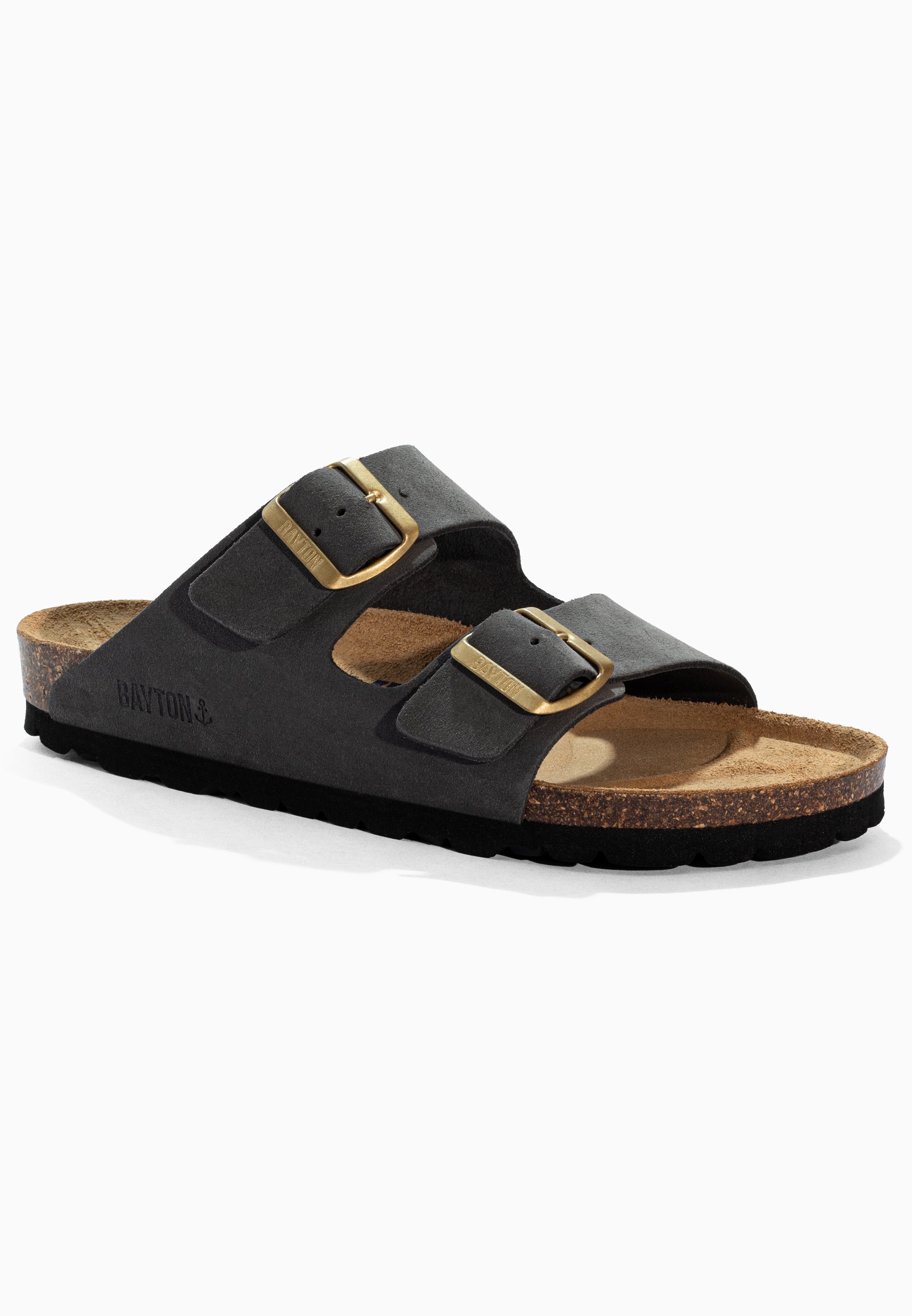 Atlas Gray Suede Leather Sandals