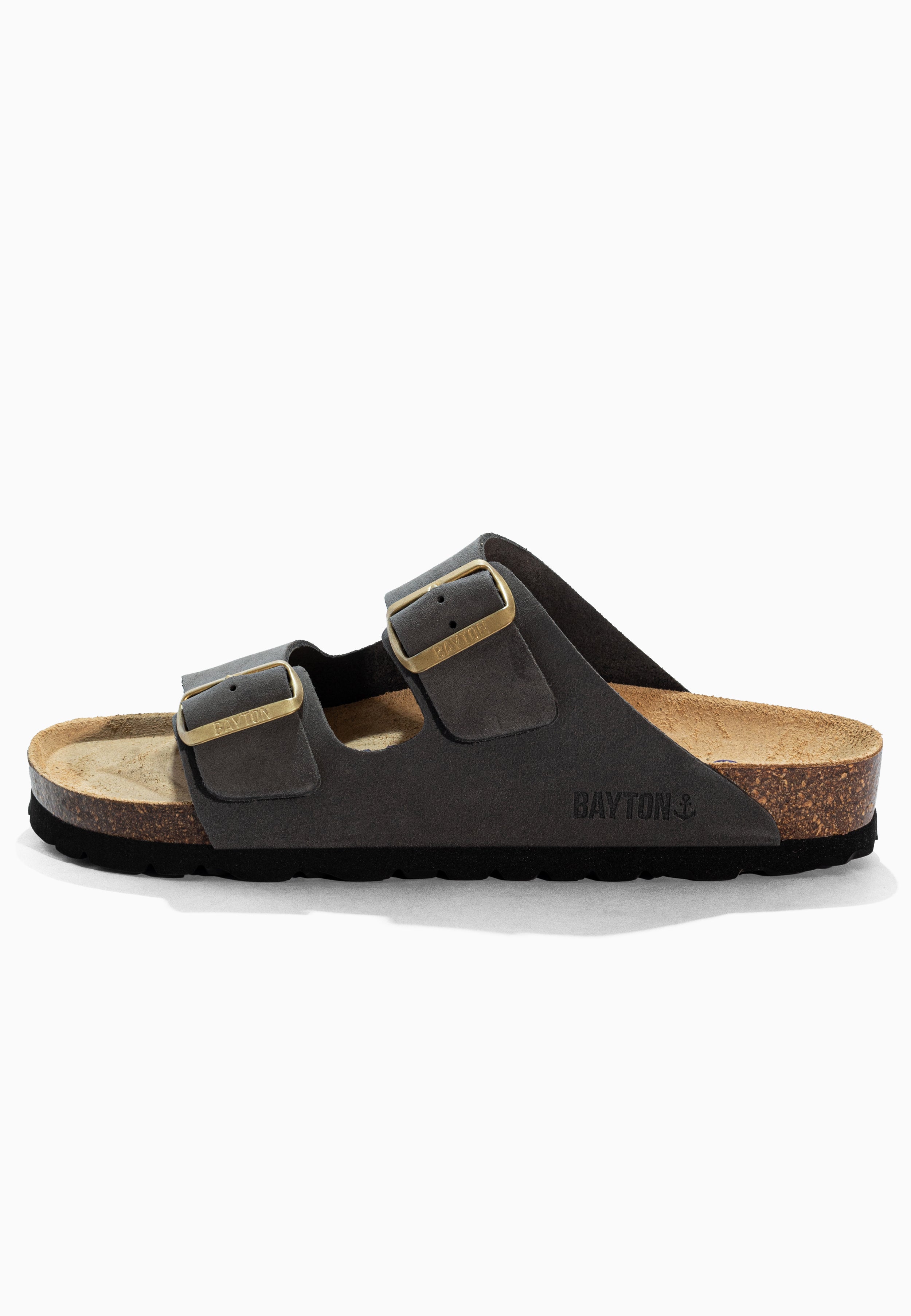 Atlas Gray Suede Leather Sandals