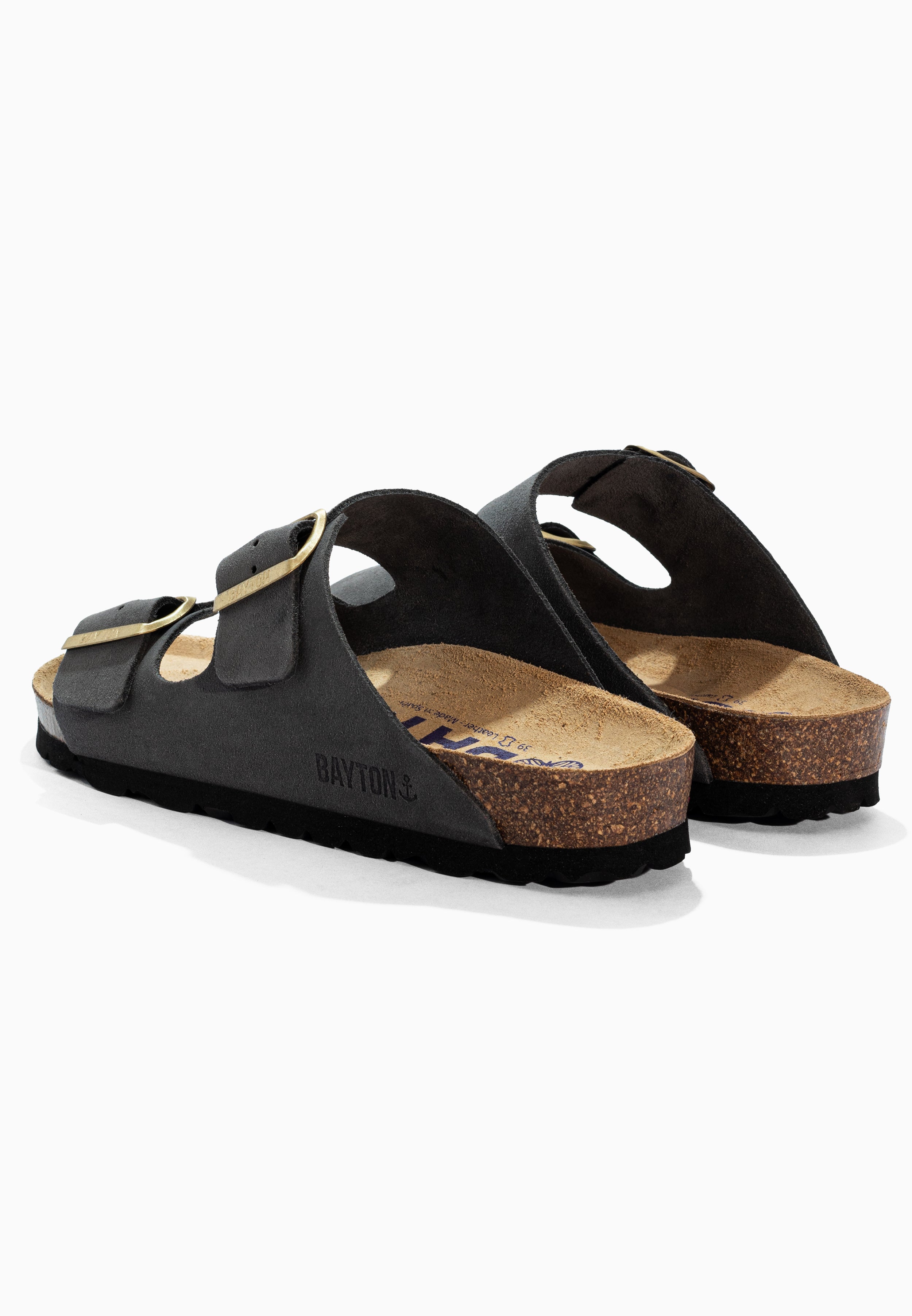 Atlas Gray Suede Leather Sandals