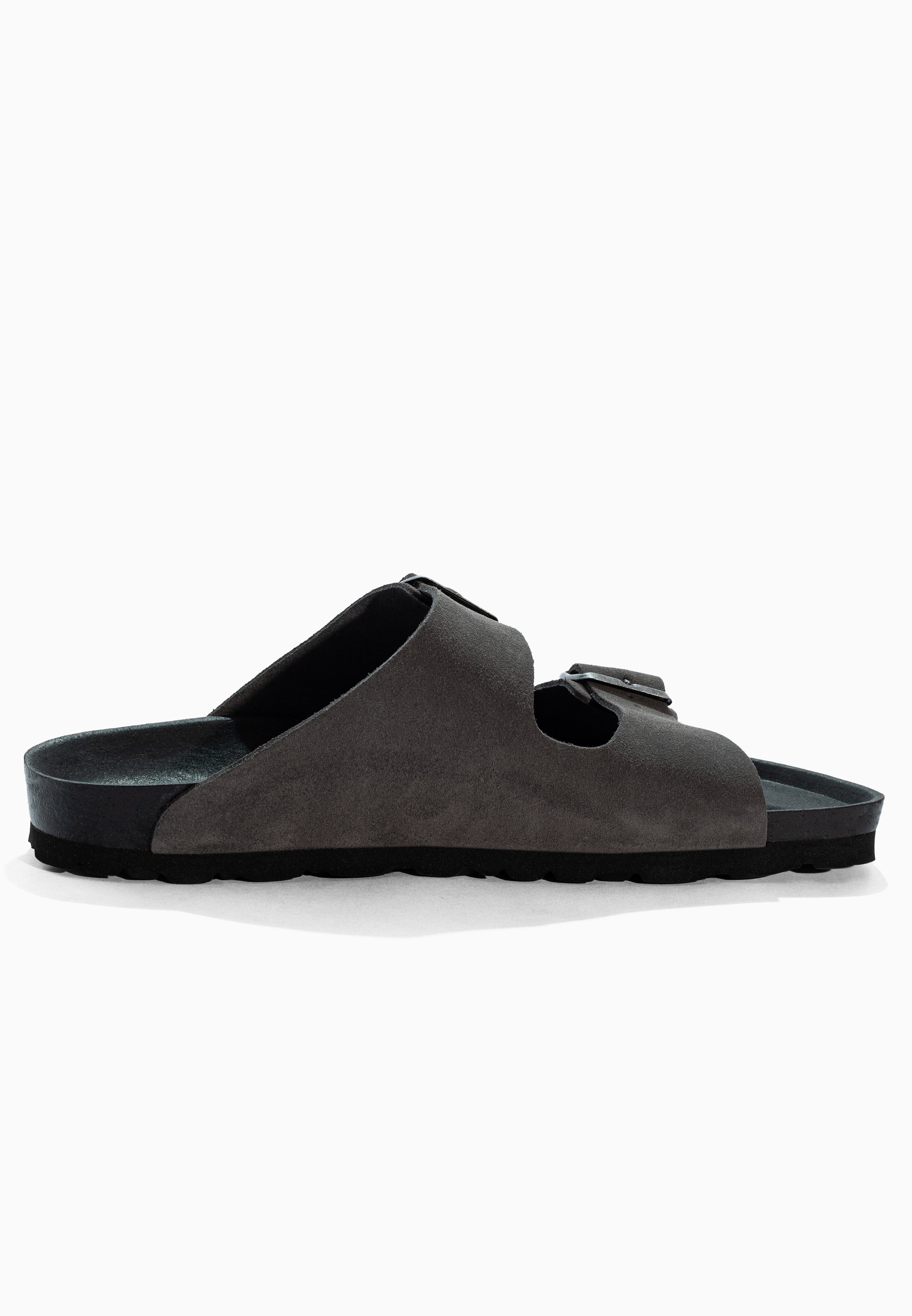 Atlas Gray Suede Leather Sandals