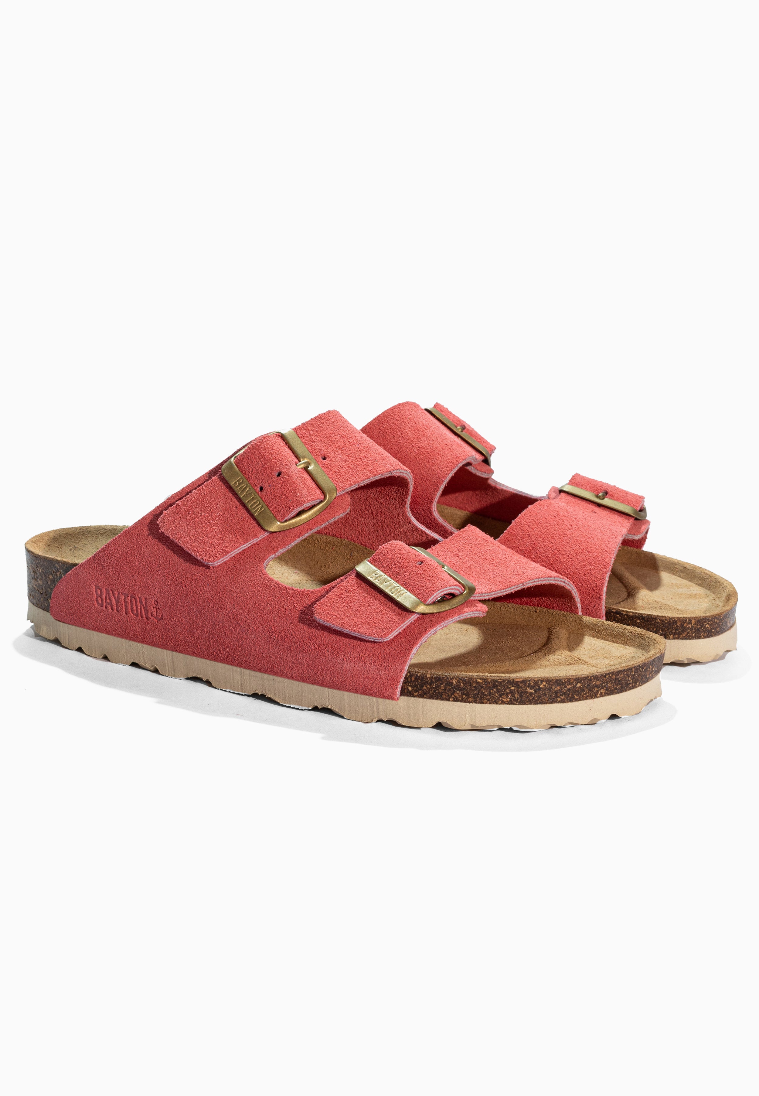 Atlas Coral Suede Leather Sandals