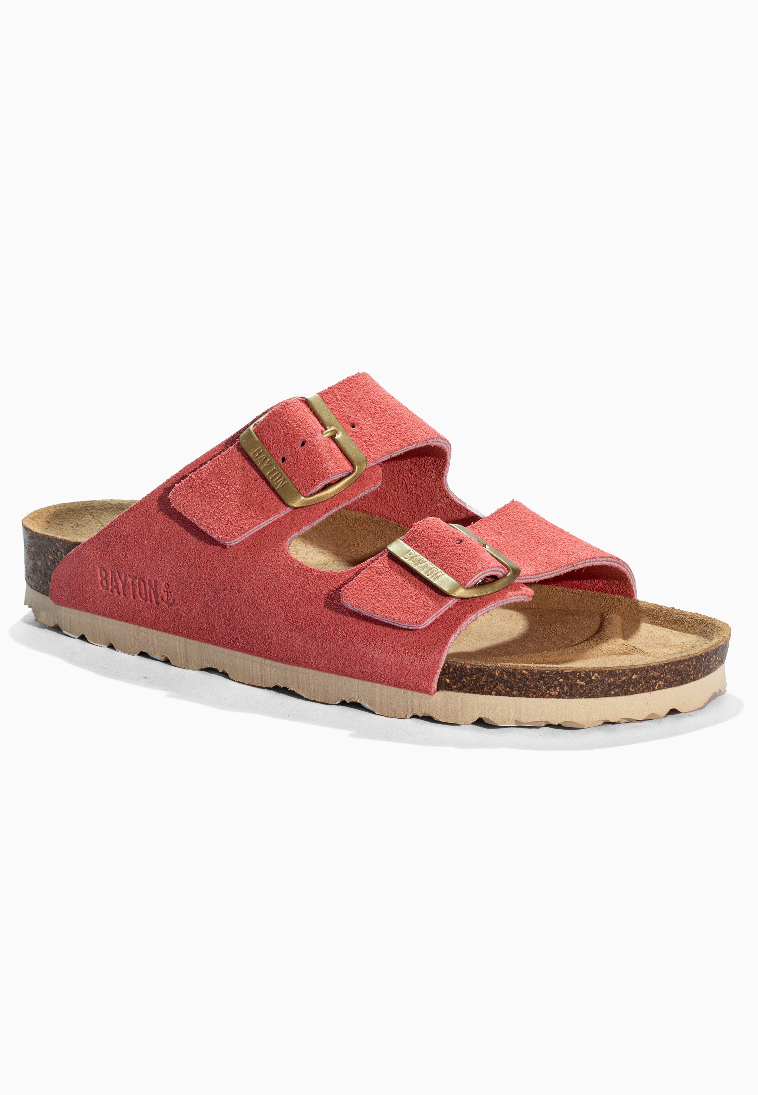 Atlas Coral Suede Leather Sandals