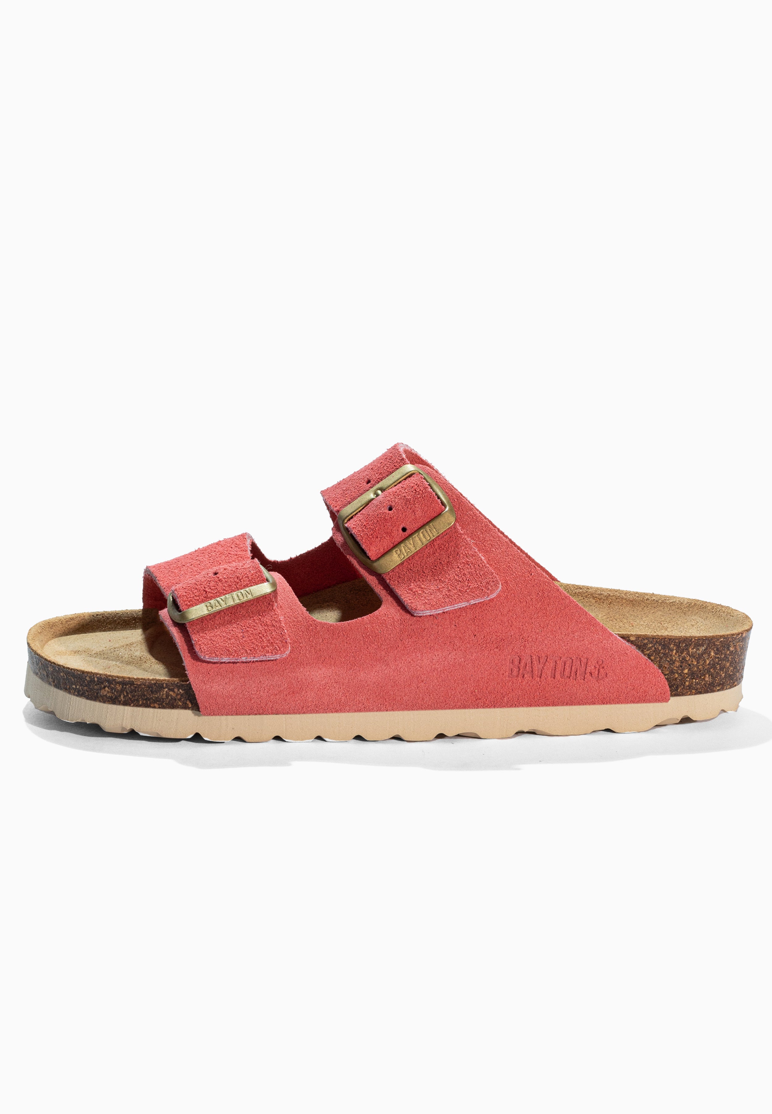 Atlas Coral Suede Leather Sandals