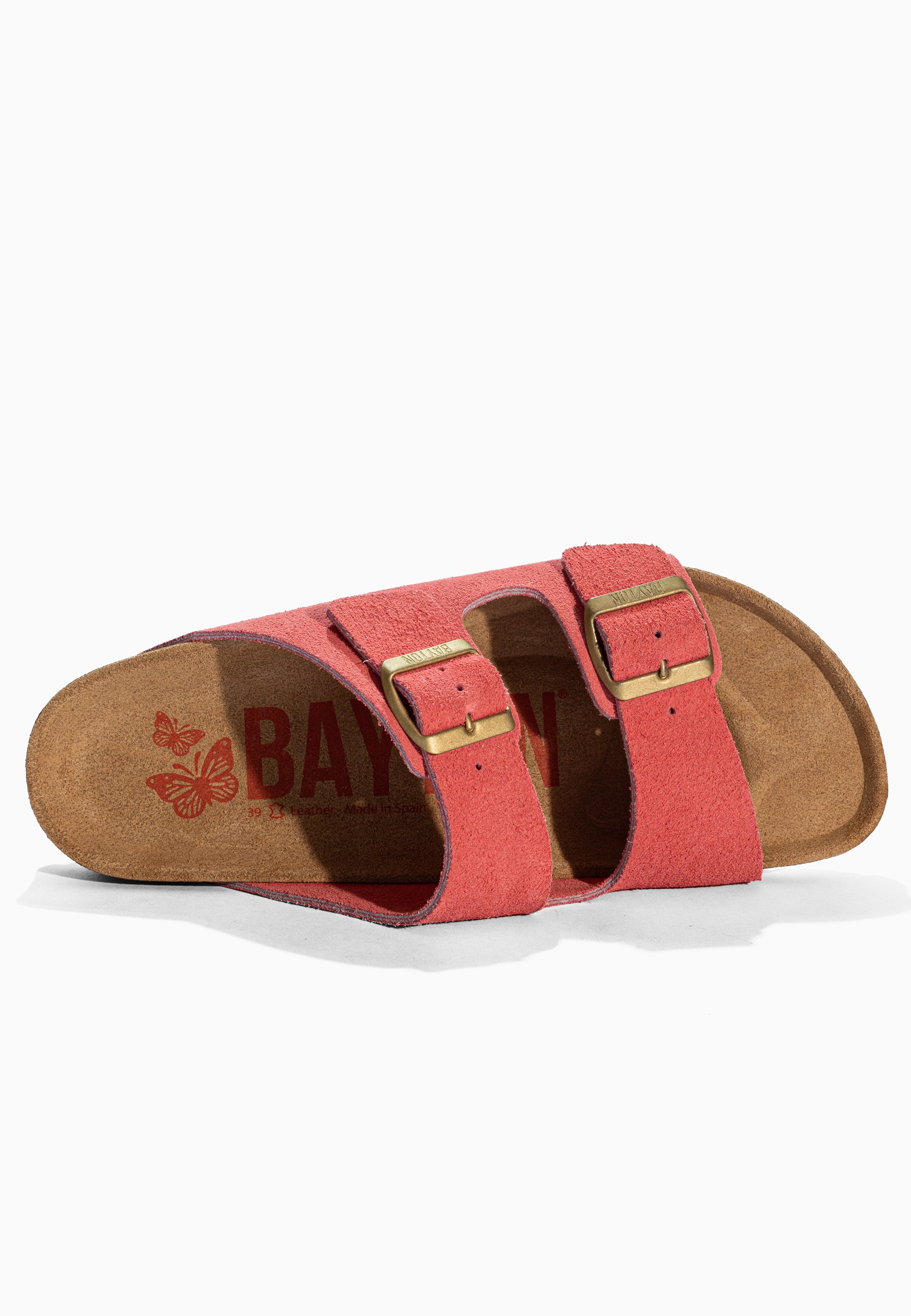 Atlas Coral Suede Leather Sandals