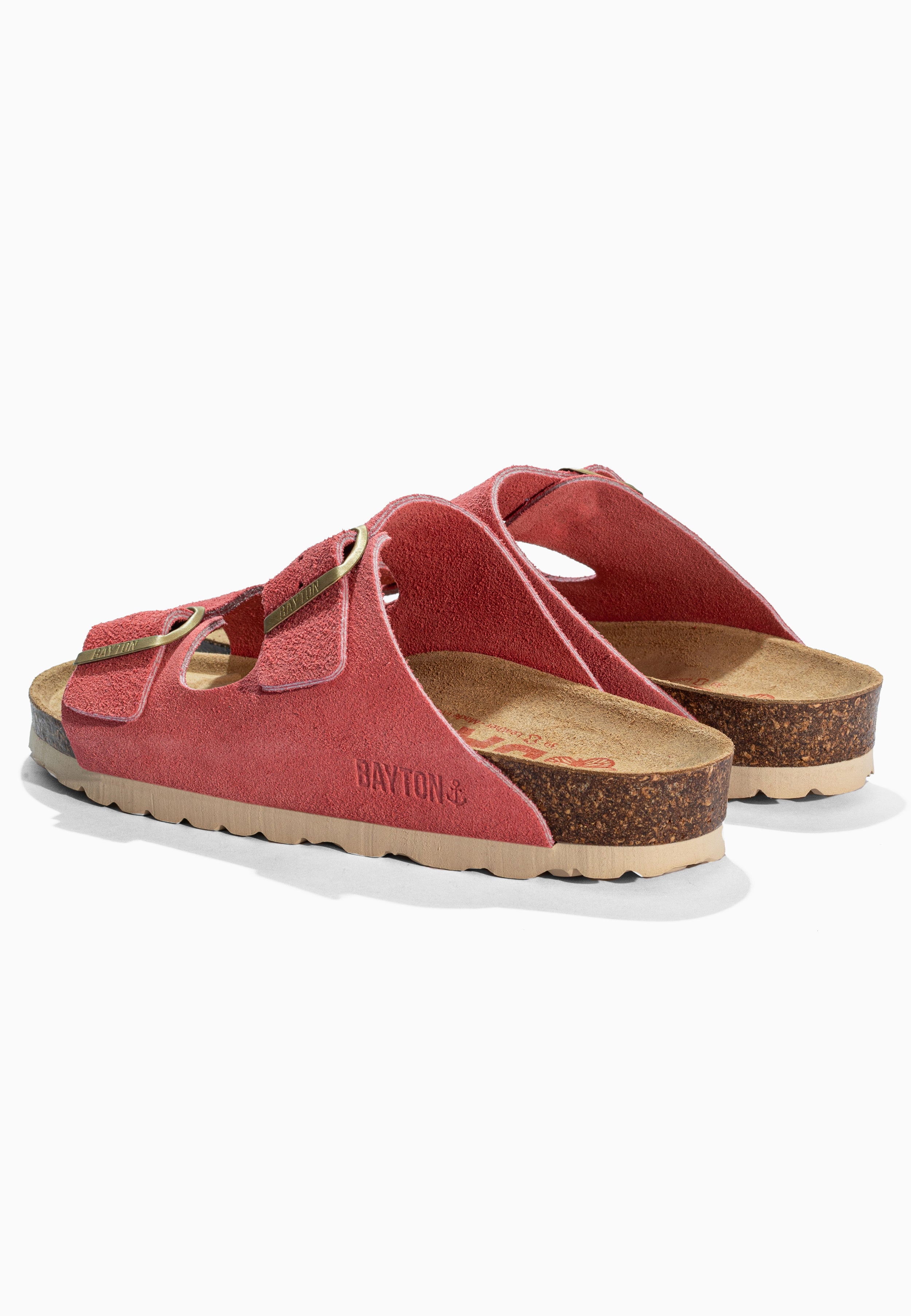 Atlas Coral Suede Leather Sandals