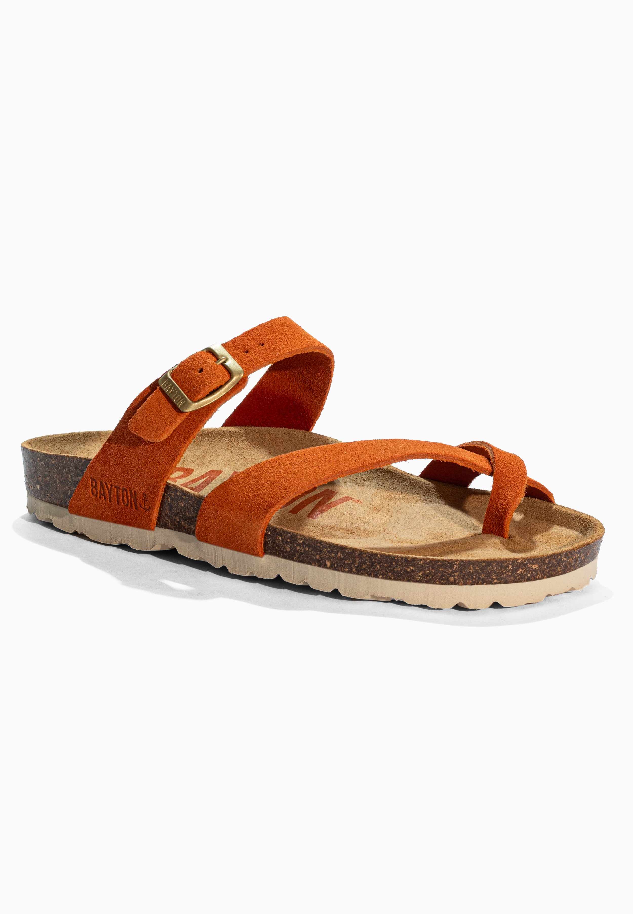 Sandales Diane Orange en Cuir Suédé