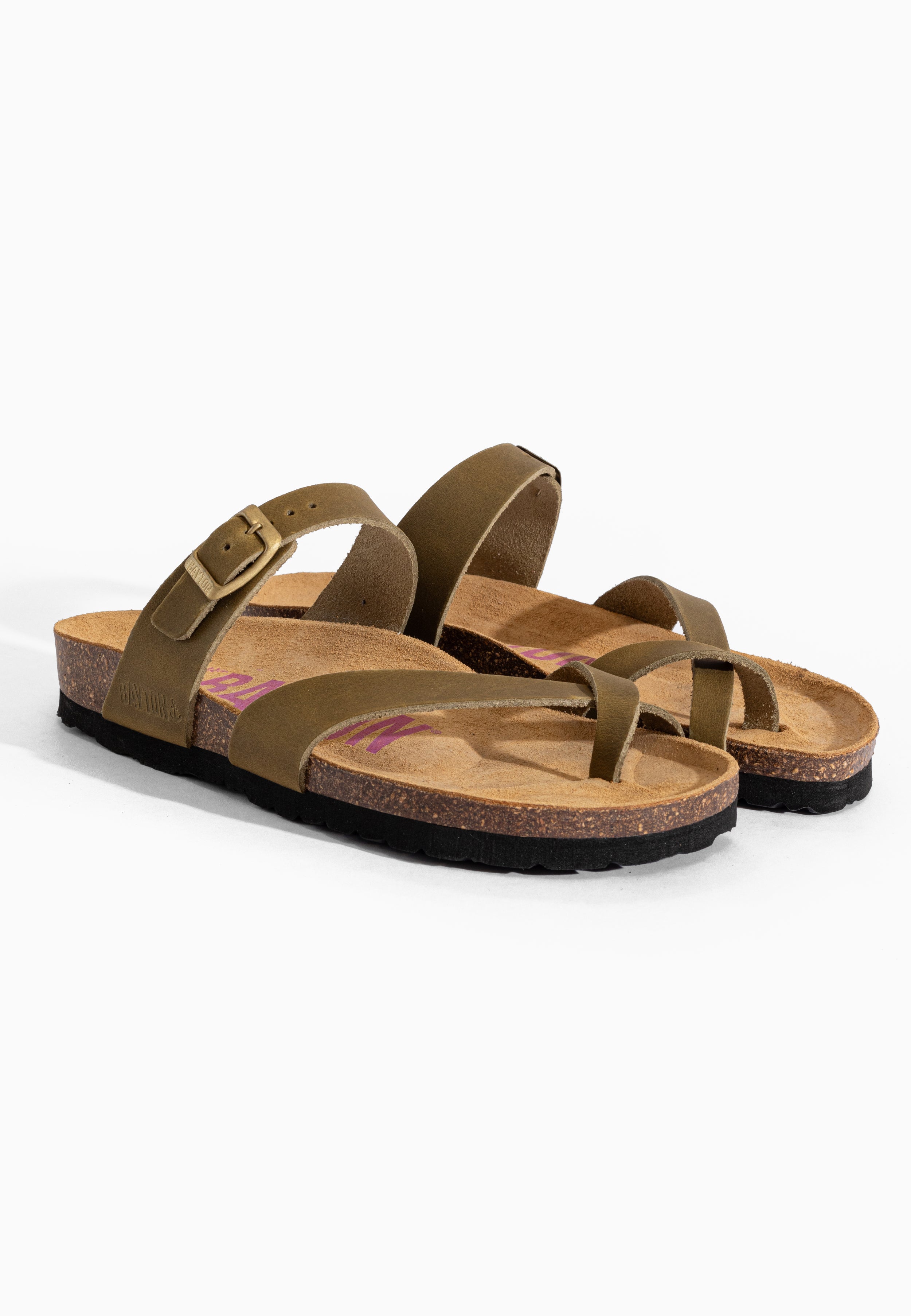 Diane Khaki Leather Sandals