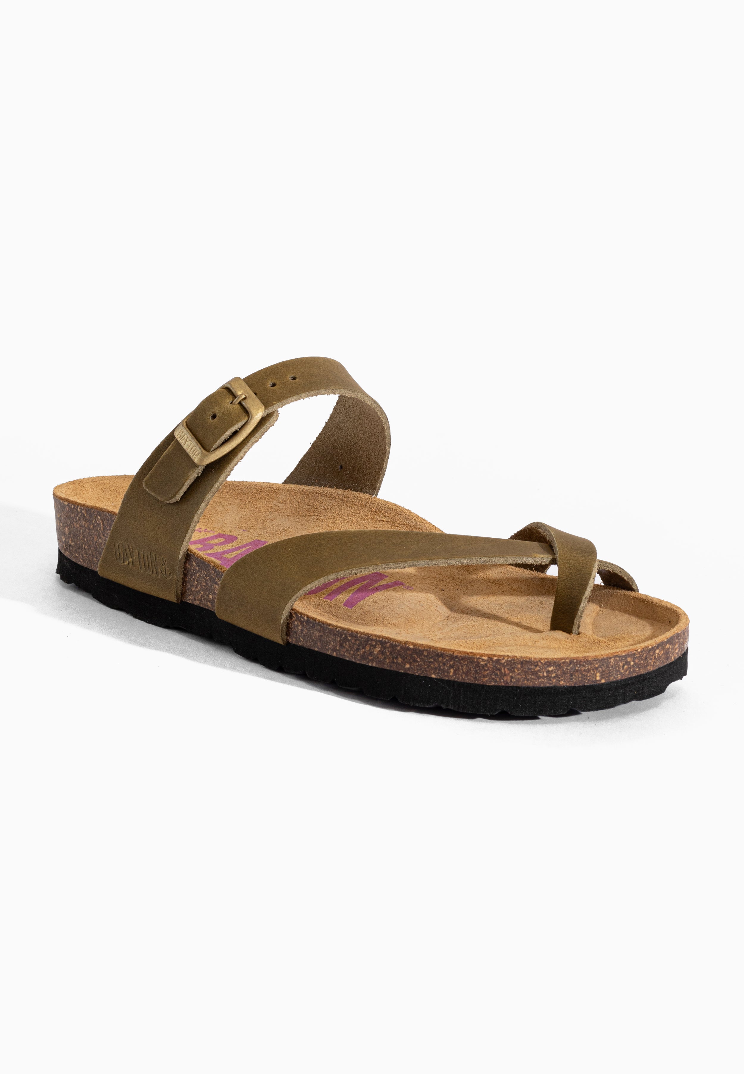 Sandales Diane Kaki en Cuir