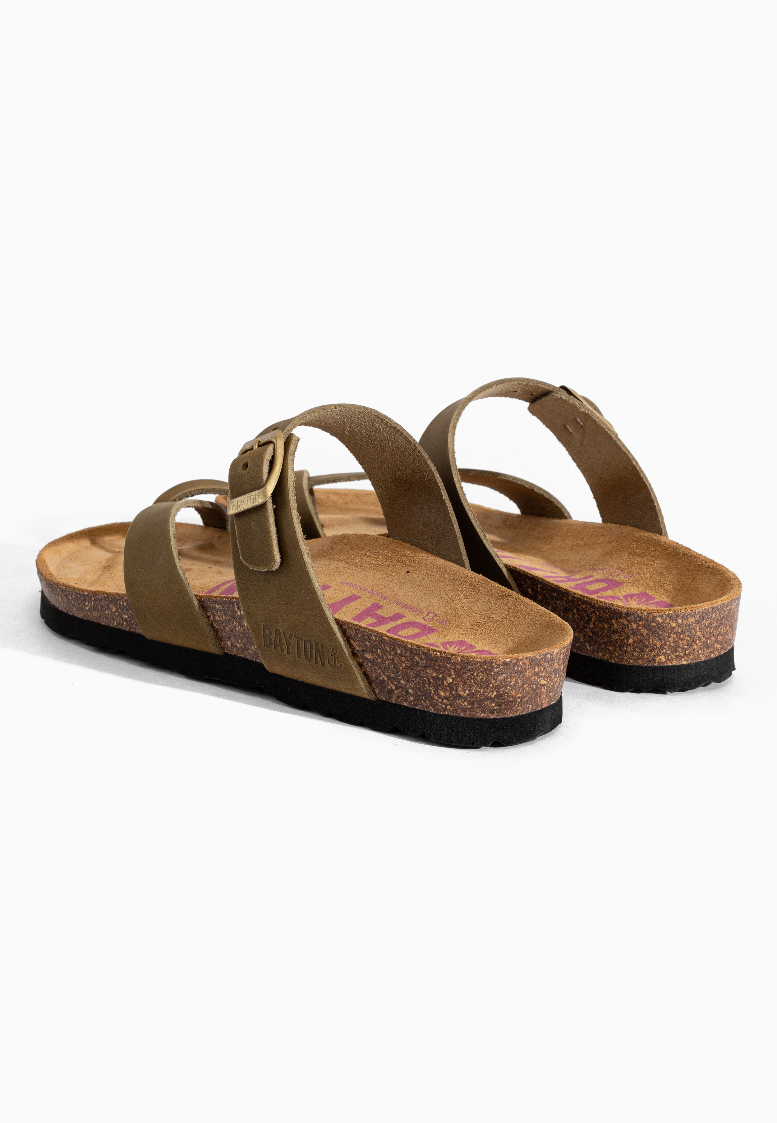 Sandales Diane Kaki en Cuir