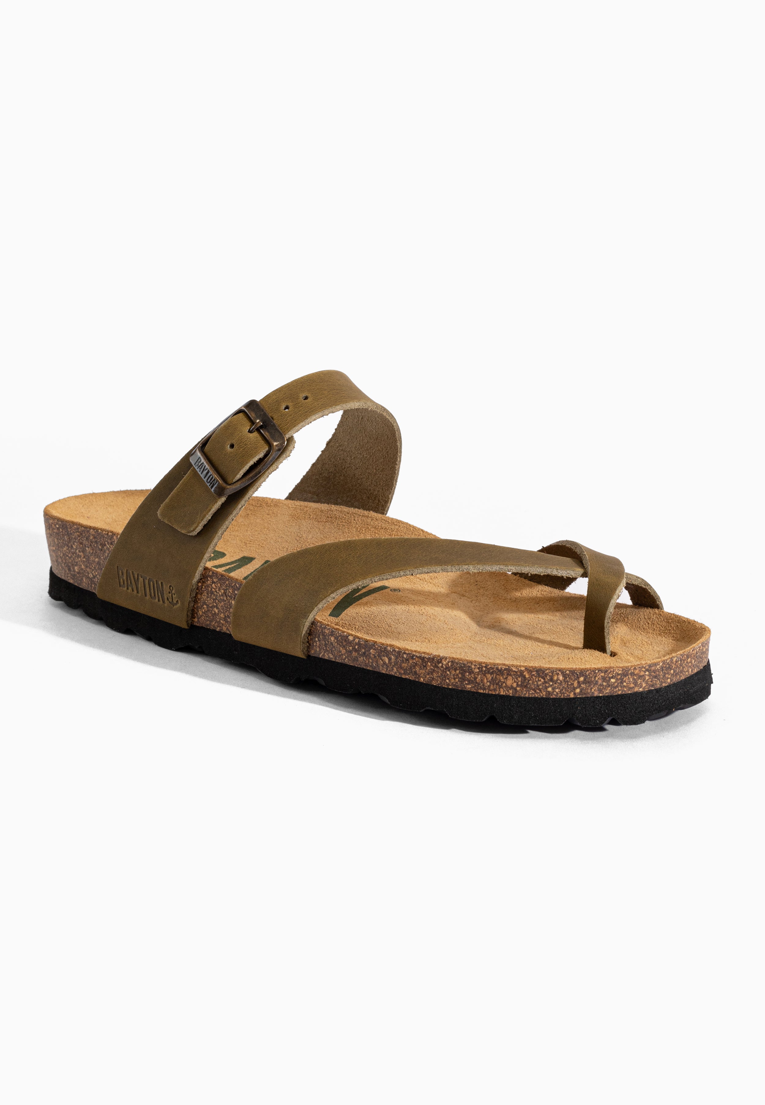 Sandales Diane Kaki en Cuir