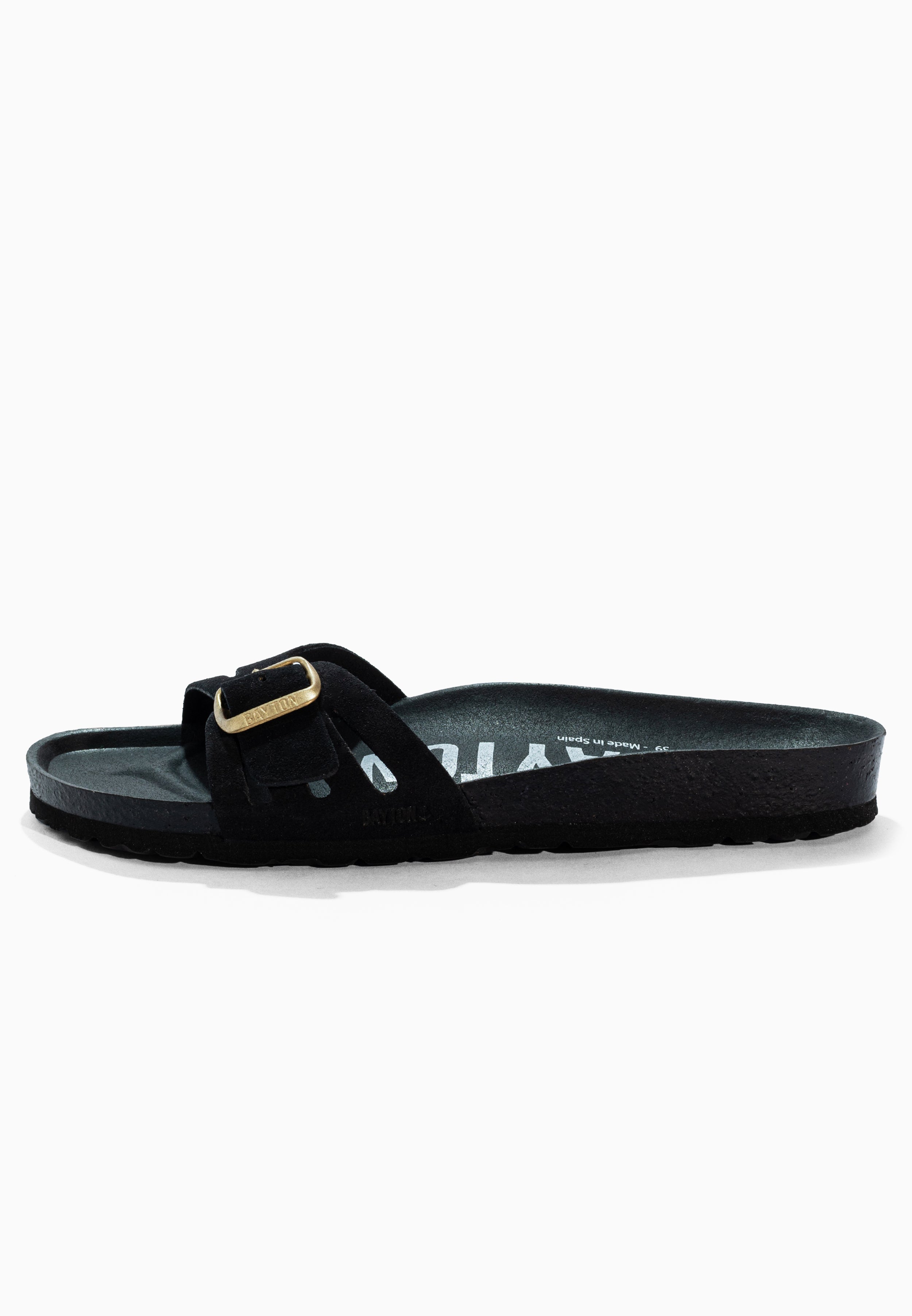 Athena Black Suede Leather Sandals