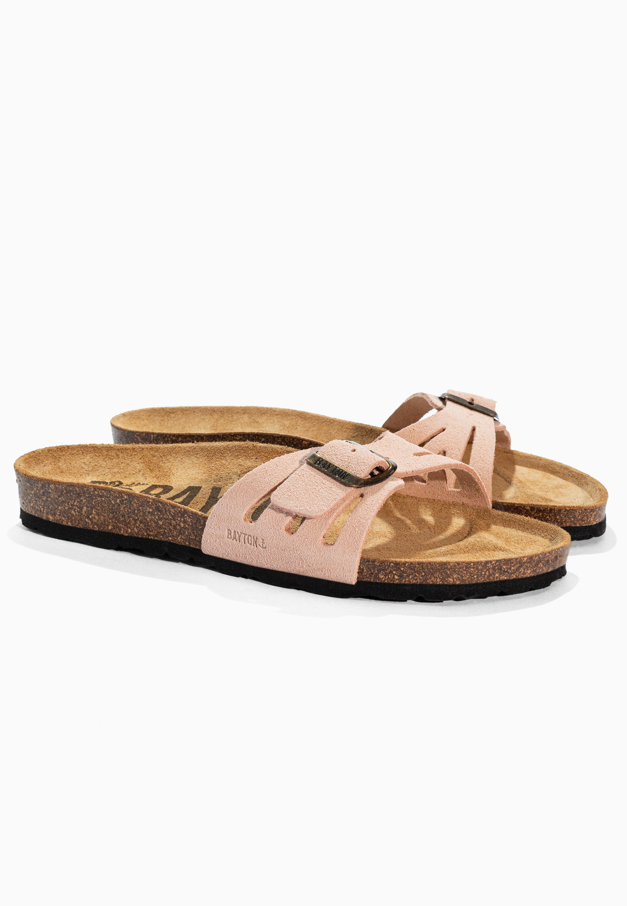 Athena Peach Suede Leather Sandals