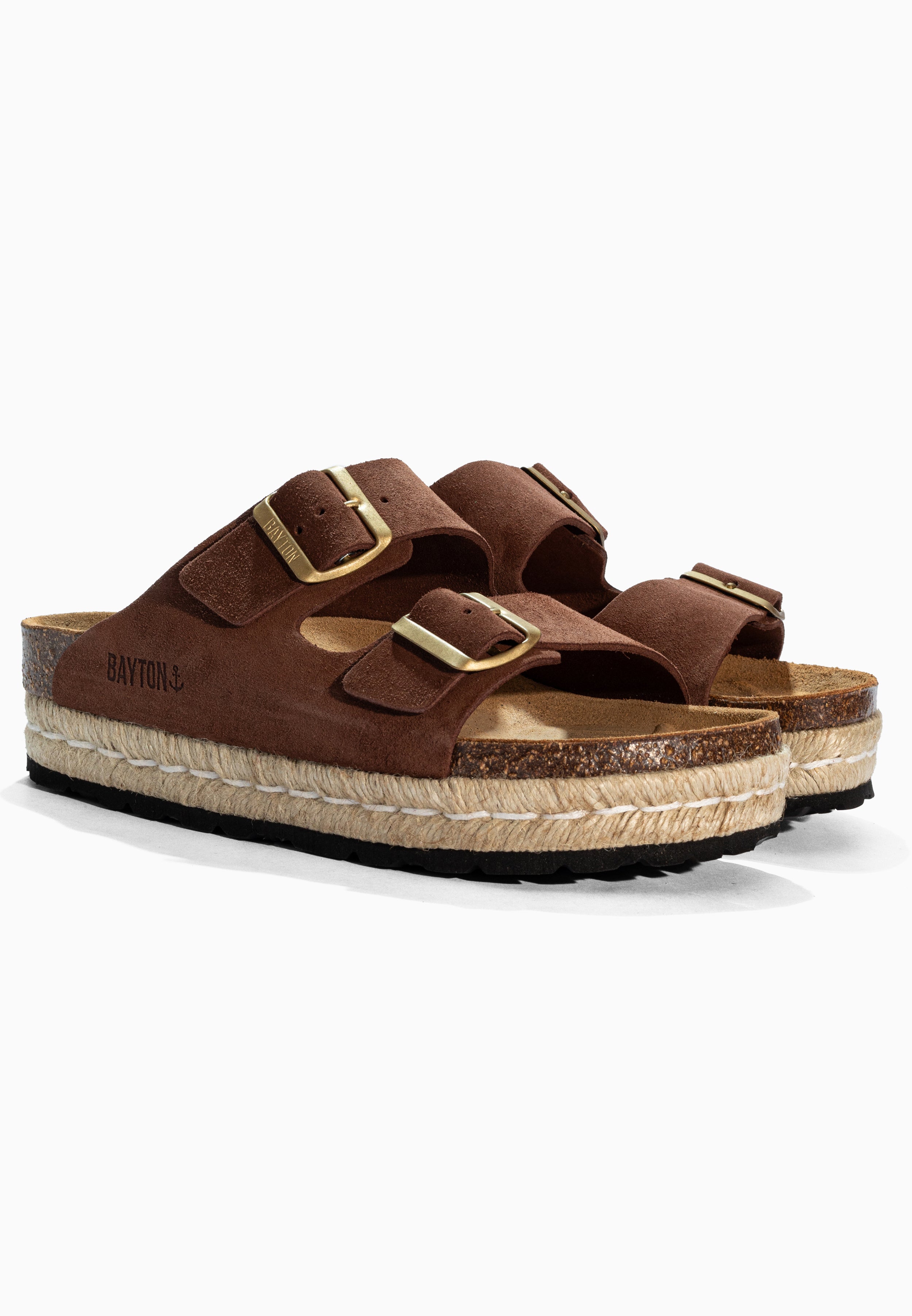 Alcee Brown Suede Leather Sandals