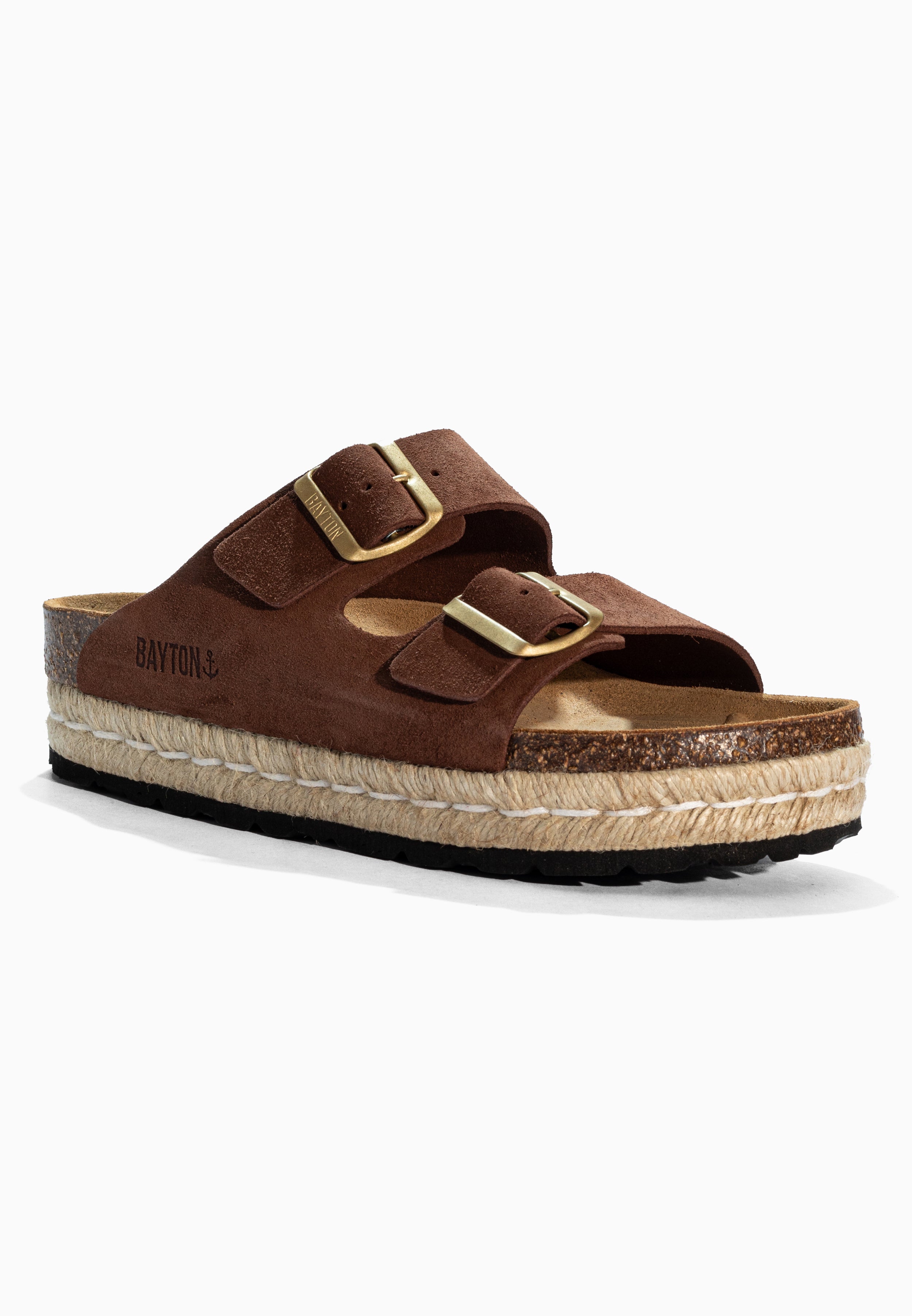 Alcee Brown Suede Leather Sandals