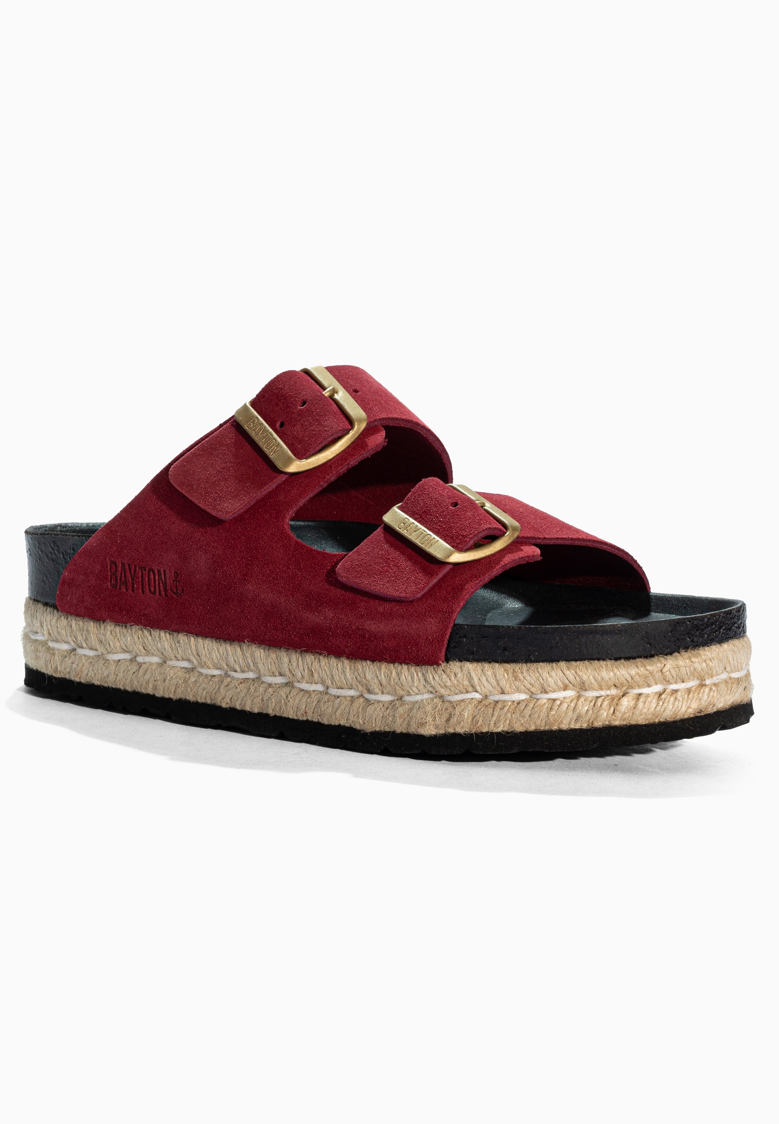 Alcee Bordeaux Suede Leather Sandals