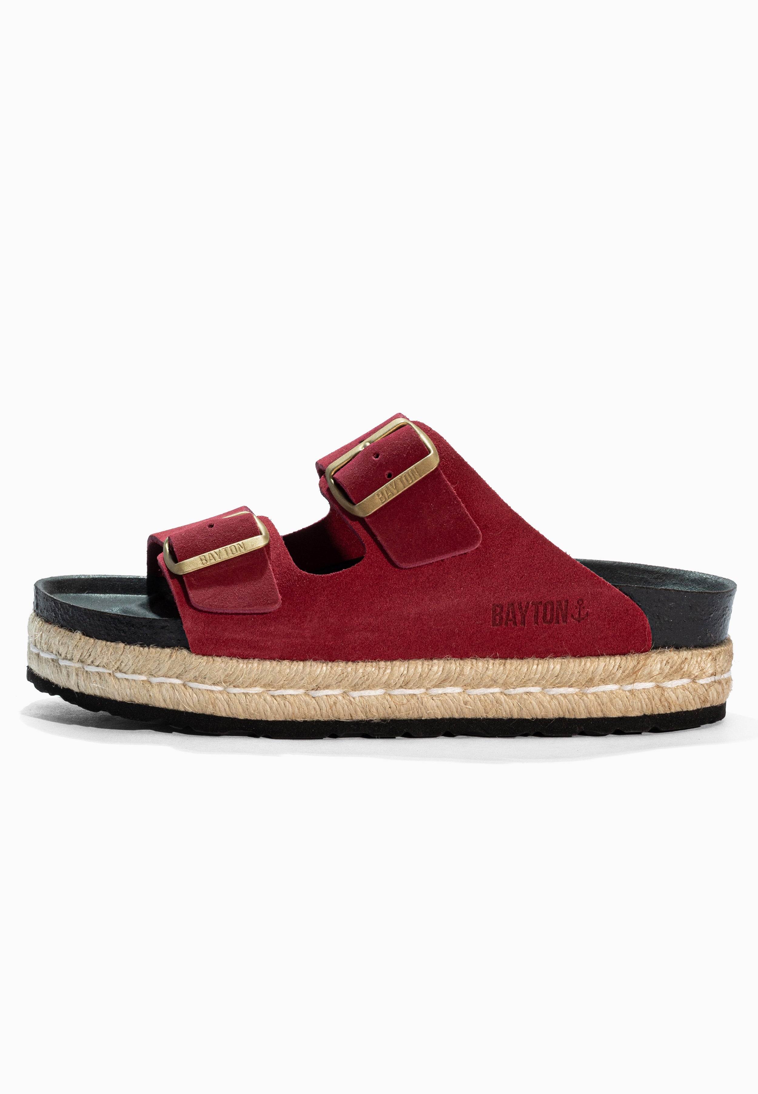 Alcee Bordeaux Suede Leather Sandals