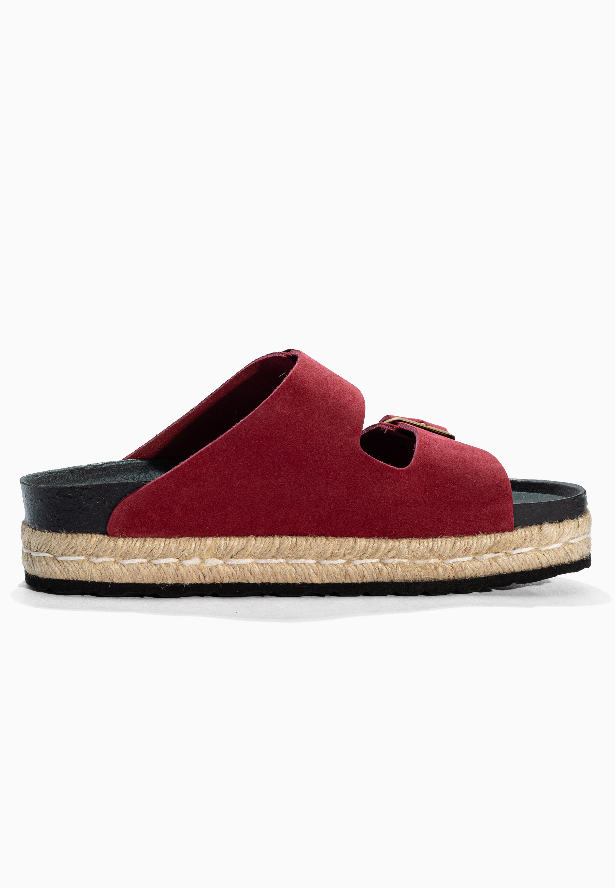 Alcee Bordeaux Suede Leather Sandals