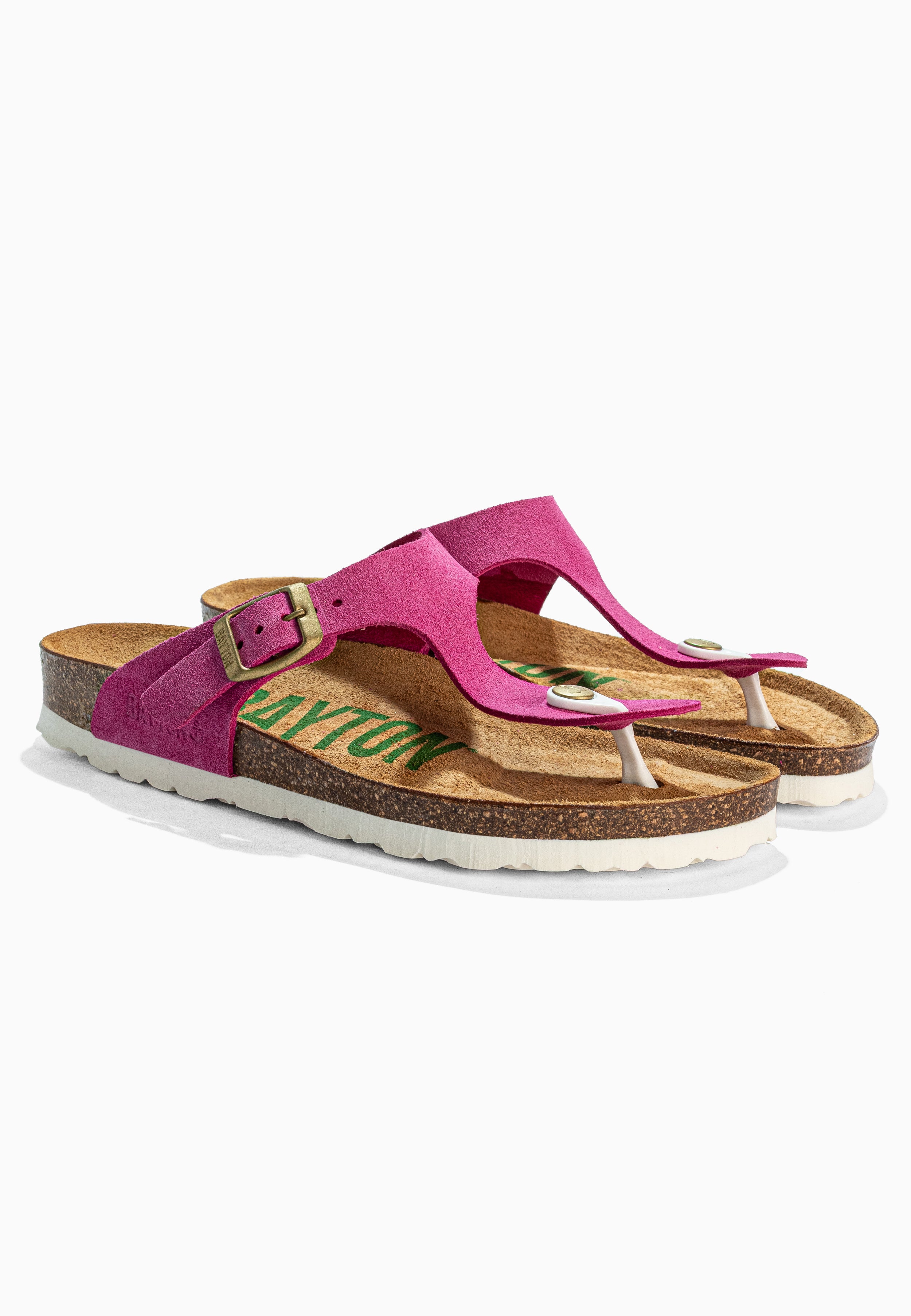 Fluorescent Pink Suede Leather Mercury Sandals