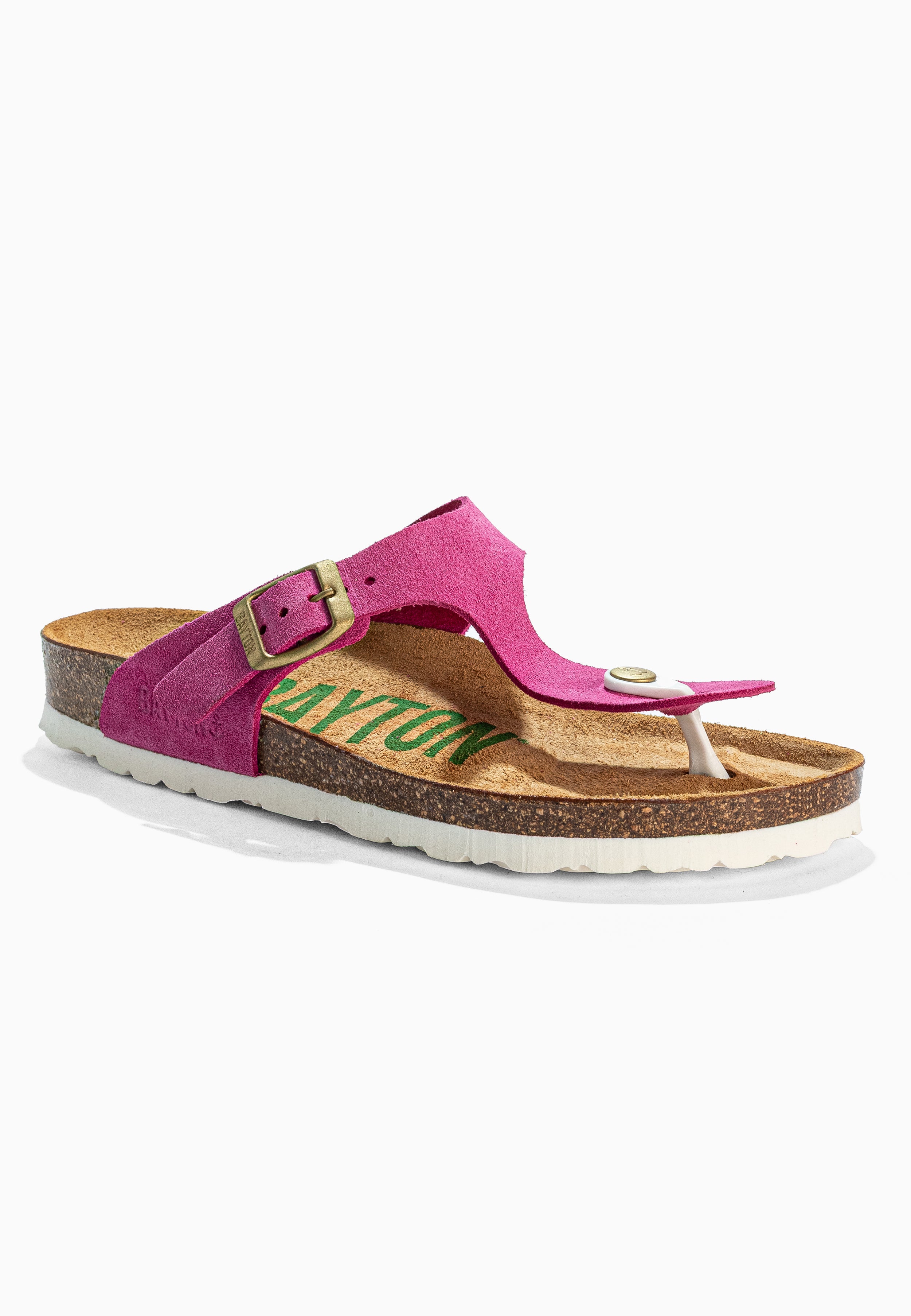 Fluorescent Pink Suede Leather Mercury Sandals