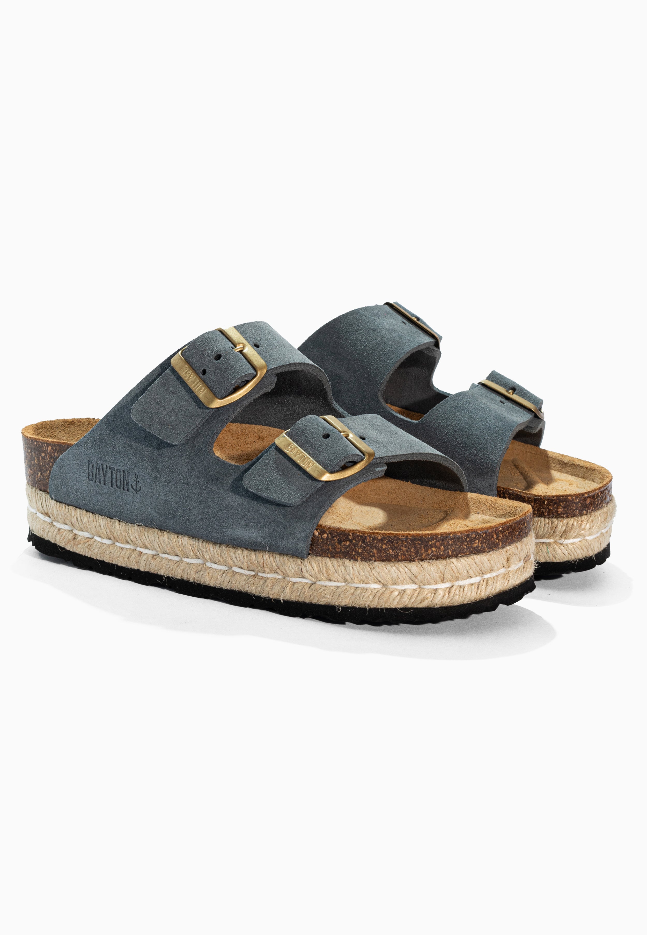 Alcee Grey Suede Leather Sandals