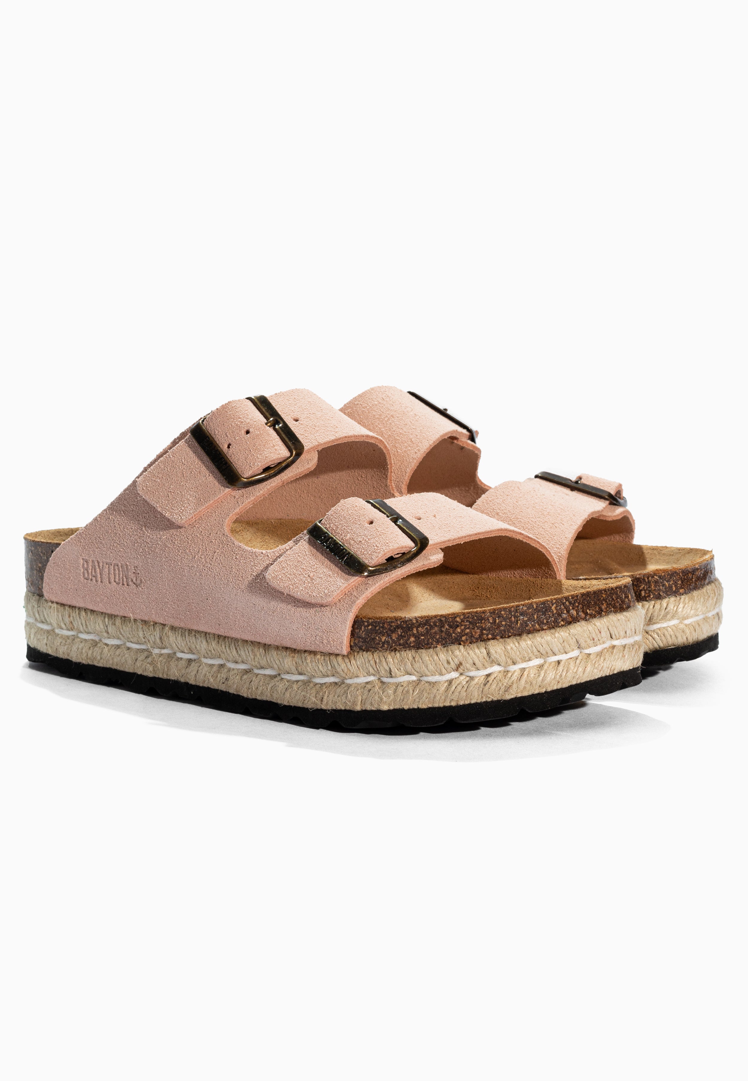 Alcee Peach Suede Leather Sandals