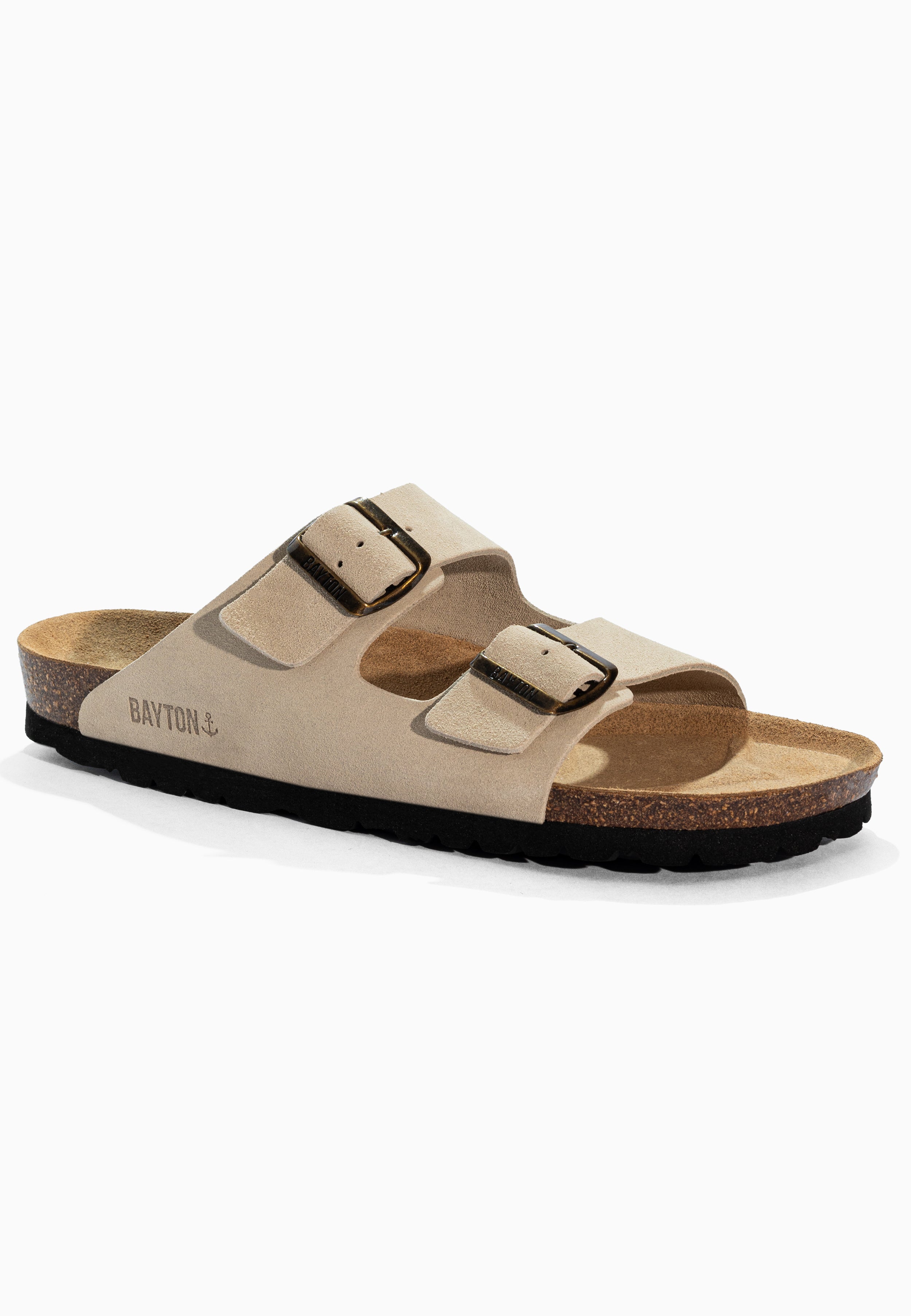 Beige Atlas Suede Leather Sandals