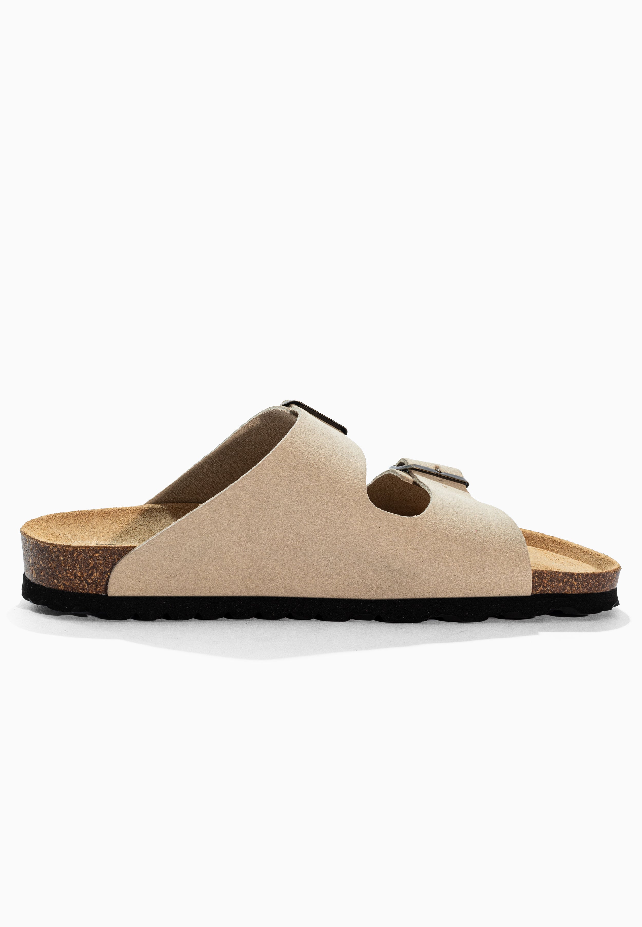 Beige Atlas Suede Leather Sandals