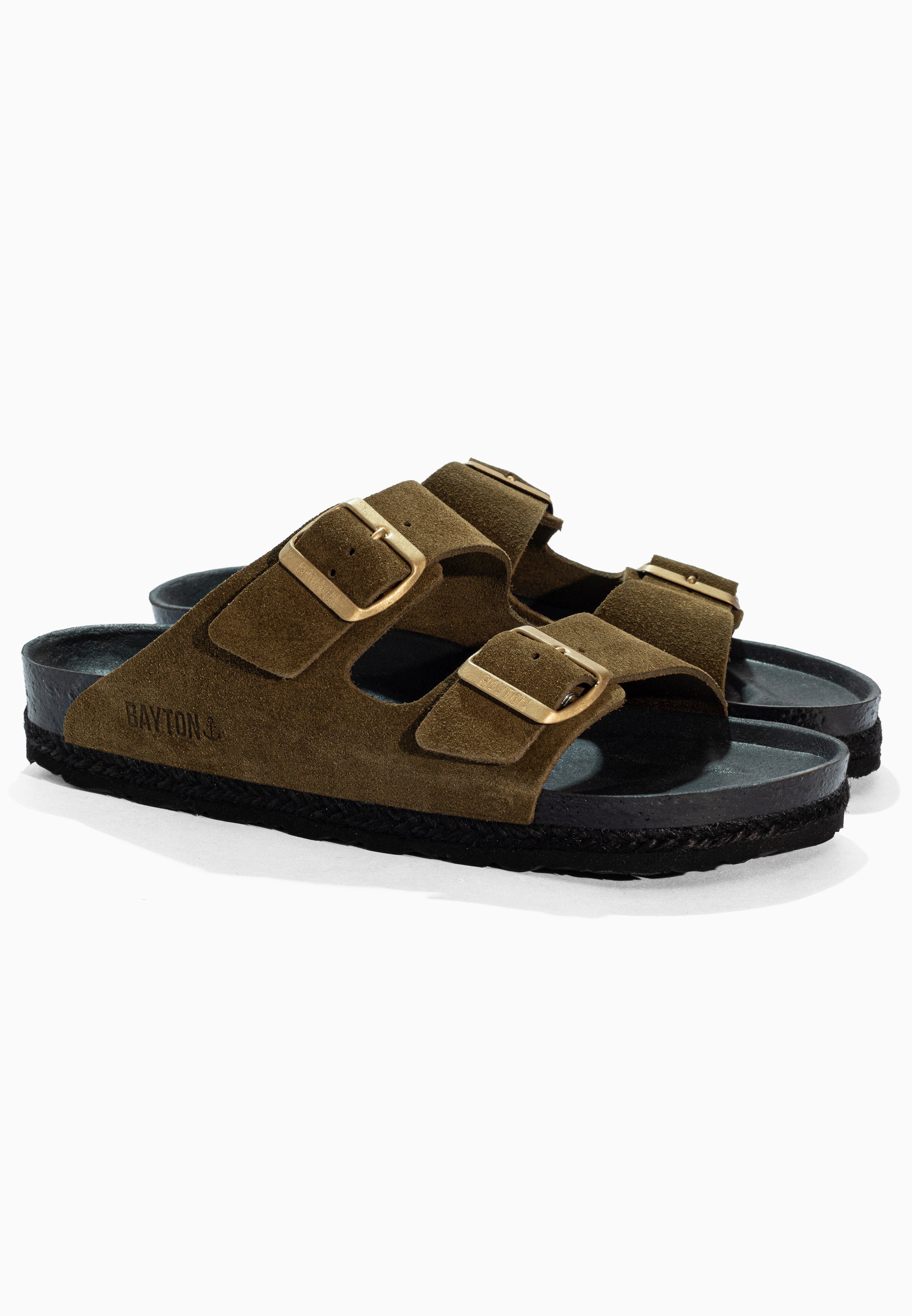 Benalla Khaki Suede Leather Sandals