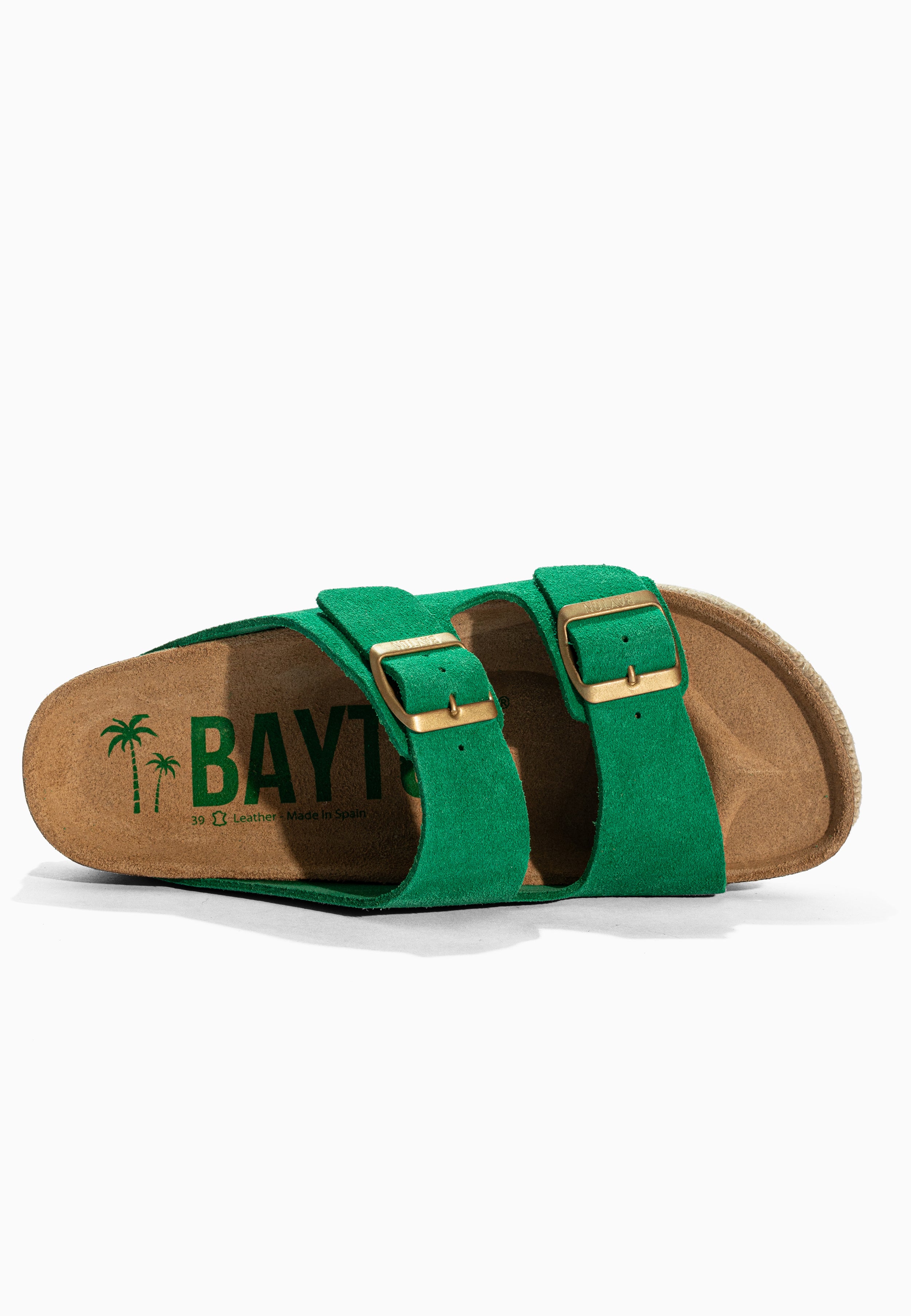 Alcee Green Suede Leather Sandals