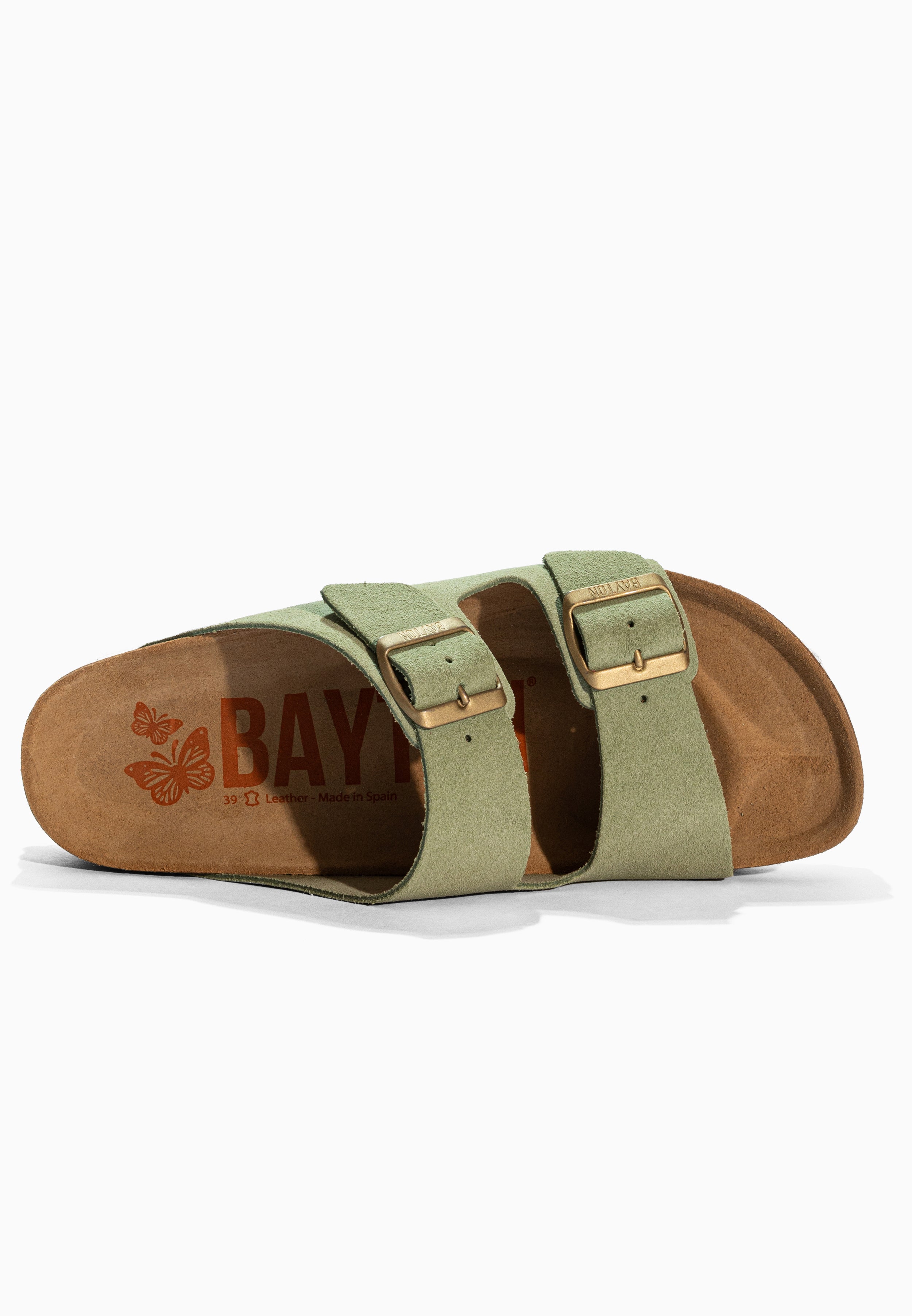 Alcee Green Suede Leather Sandals