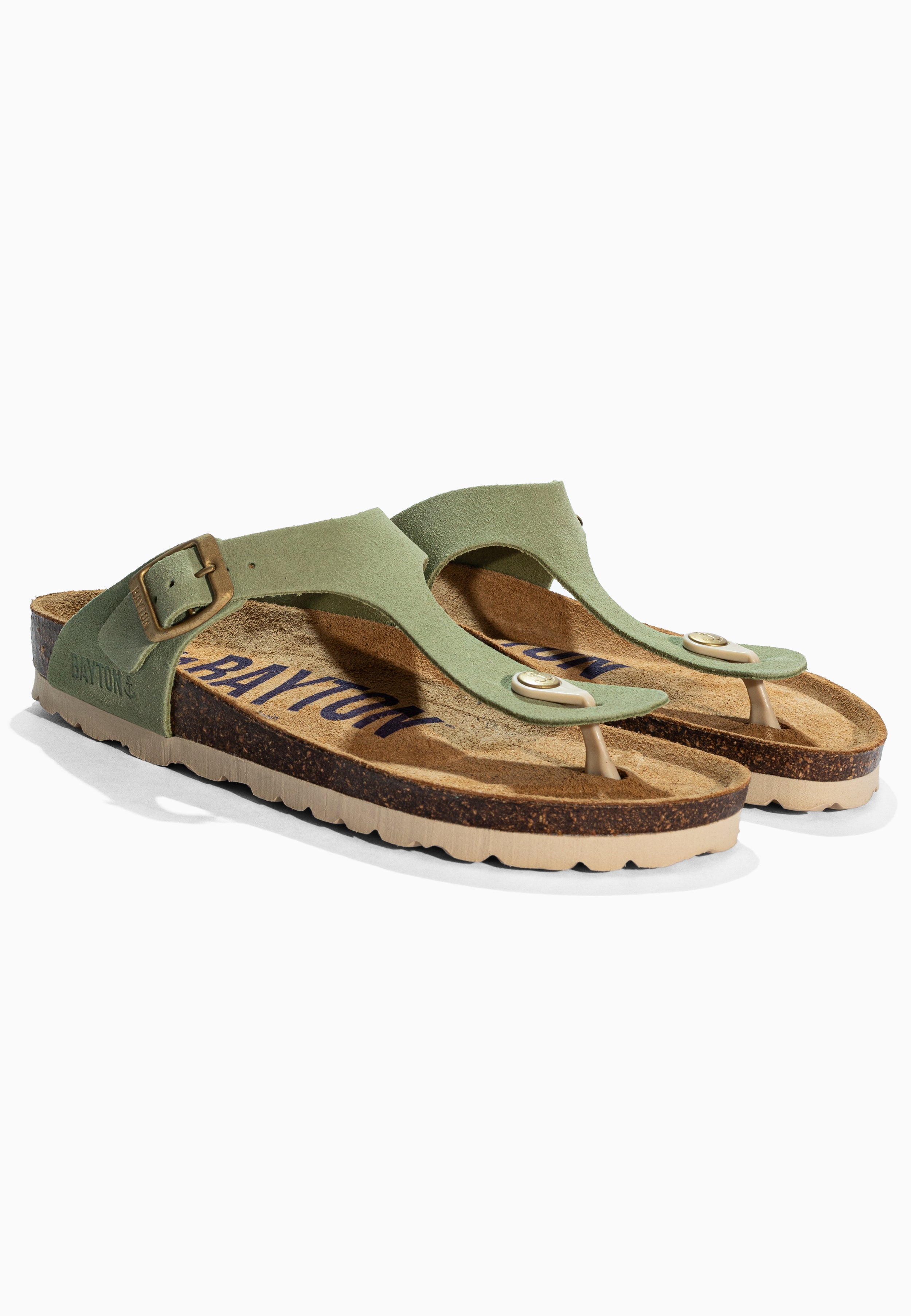 Green Mercure Suede Leather Sandals