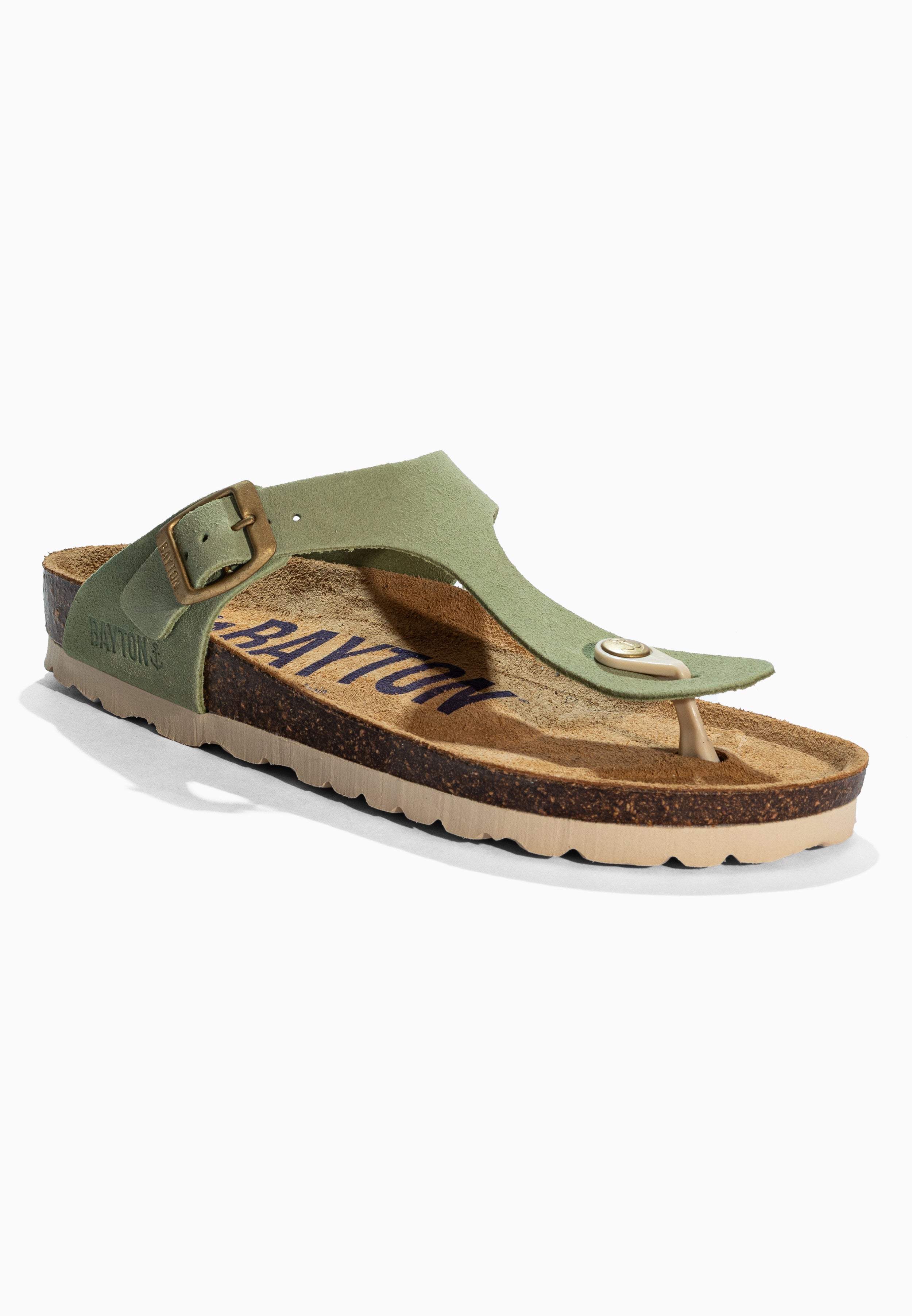 Green Mercure Suede Leather Sandals