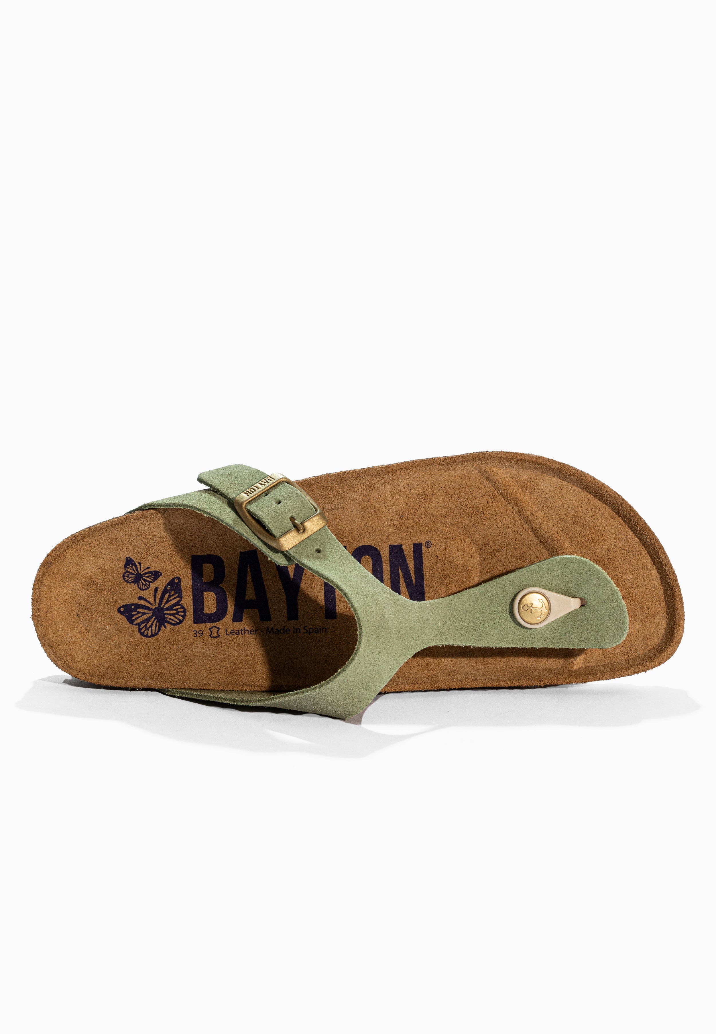 Green Mercure Suede Leather Sandals