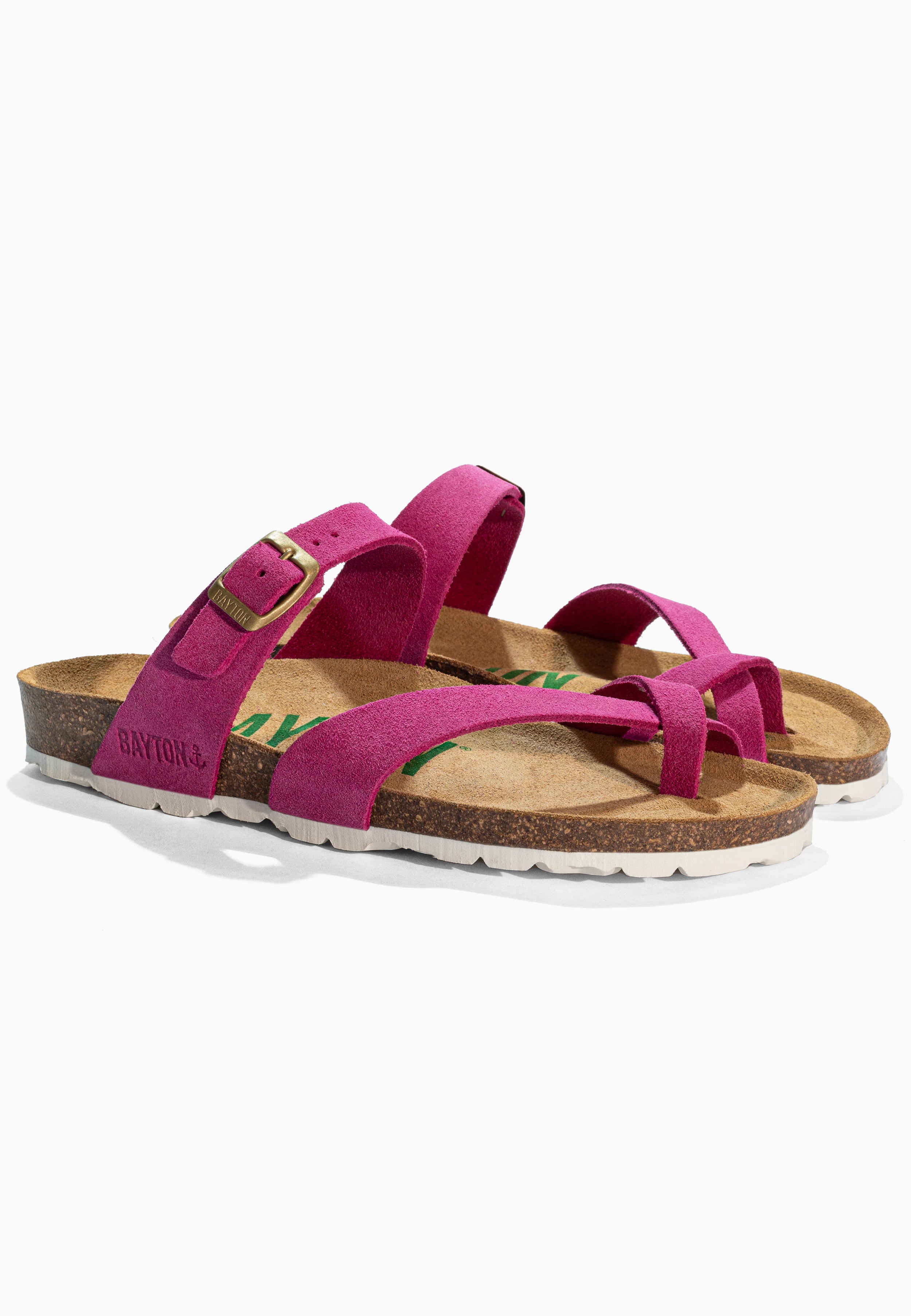 Diane Fluo Pink Suede Leather Sandals